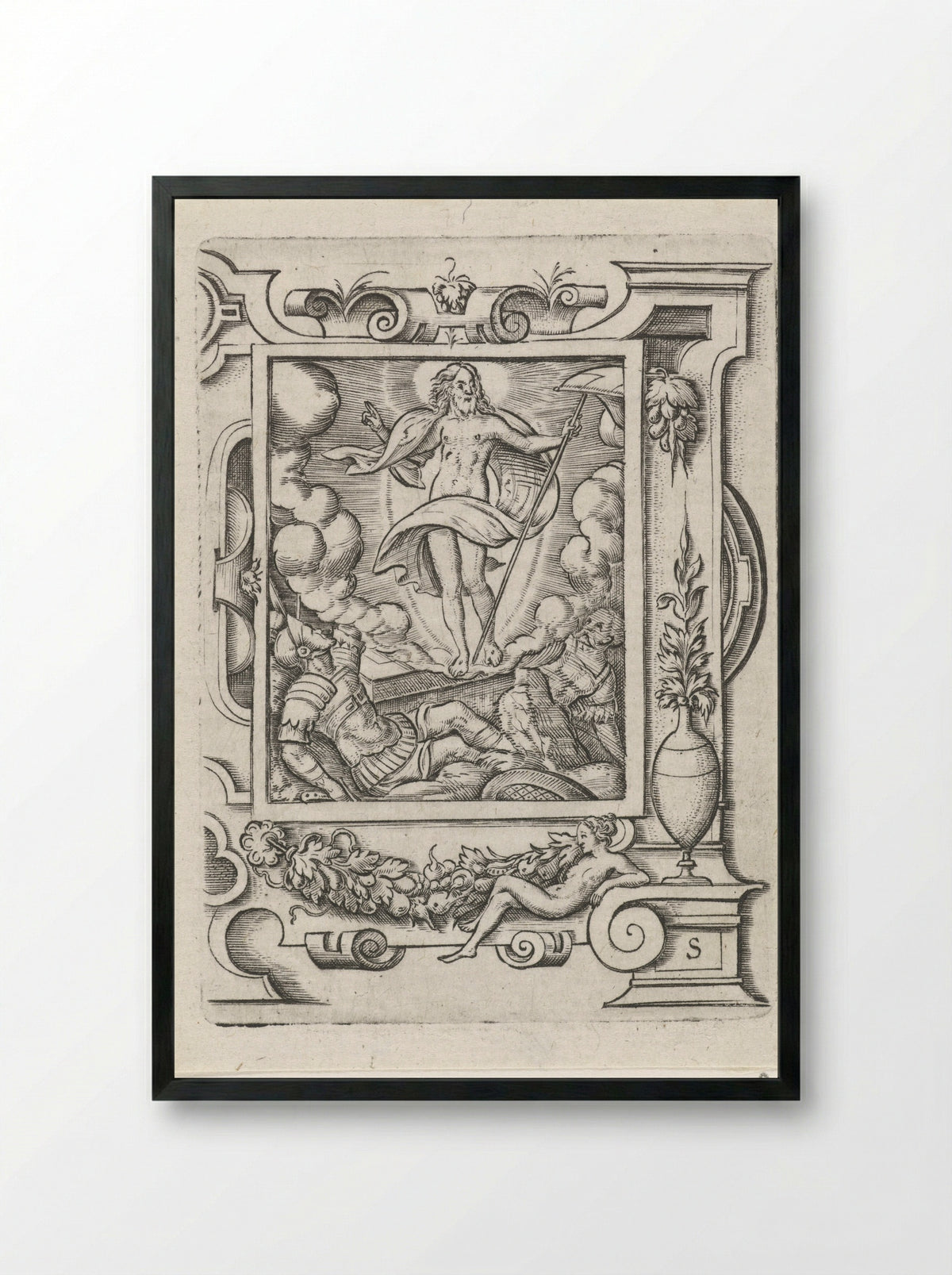 The Resurrection - Virgilius Solis - Framed Print Black