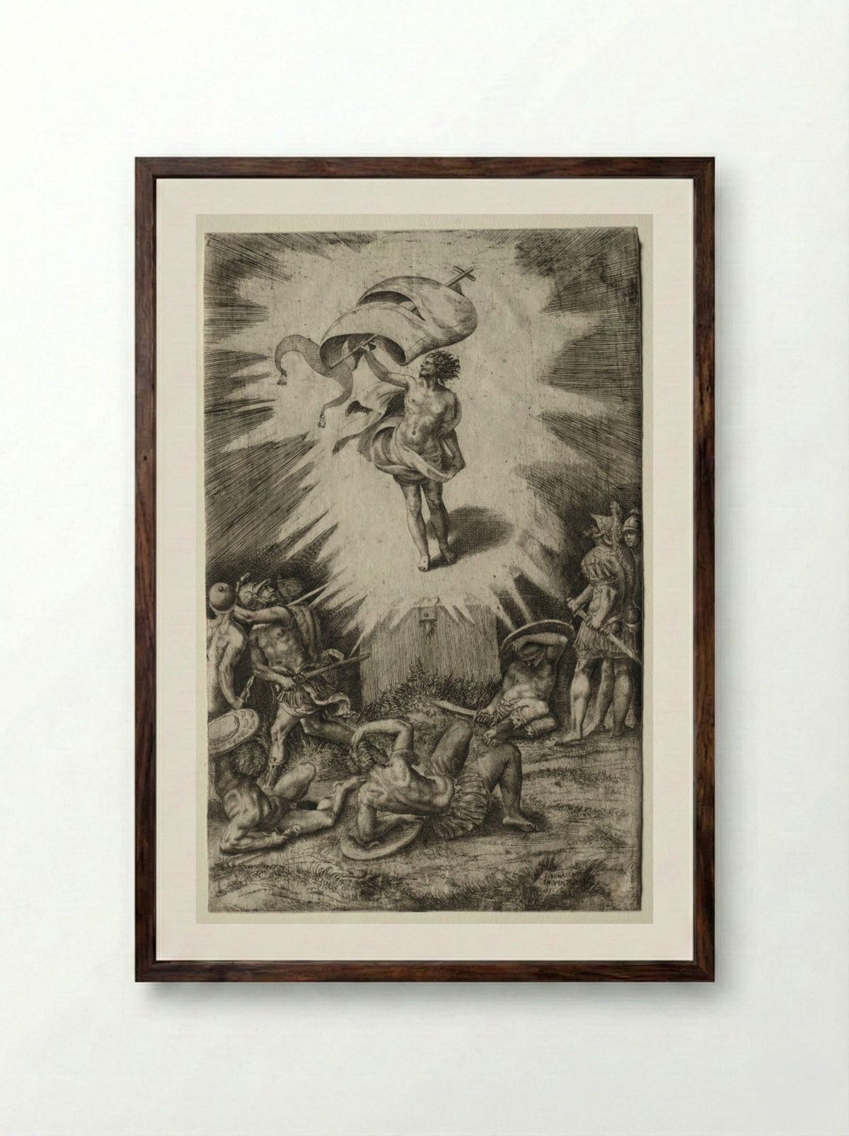 The Resurrection - Giulio Bonasone - Framed Print Dark Wood