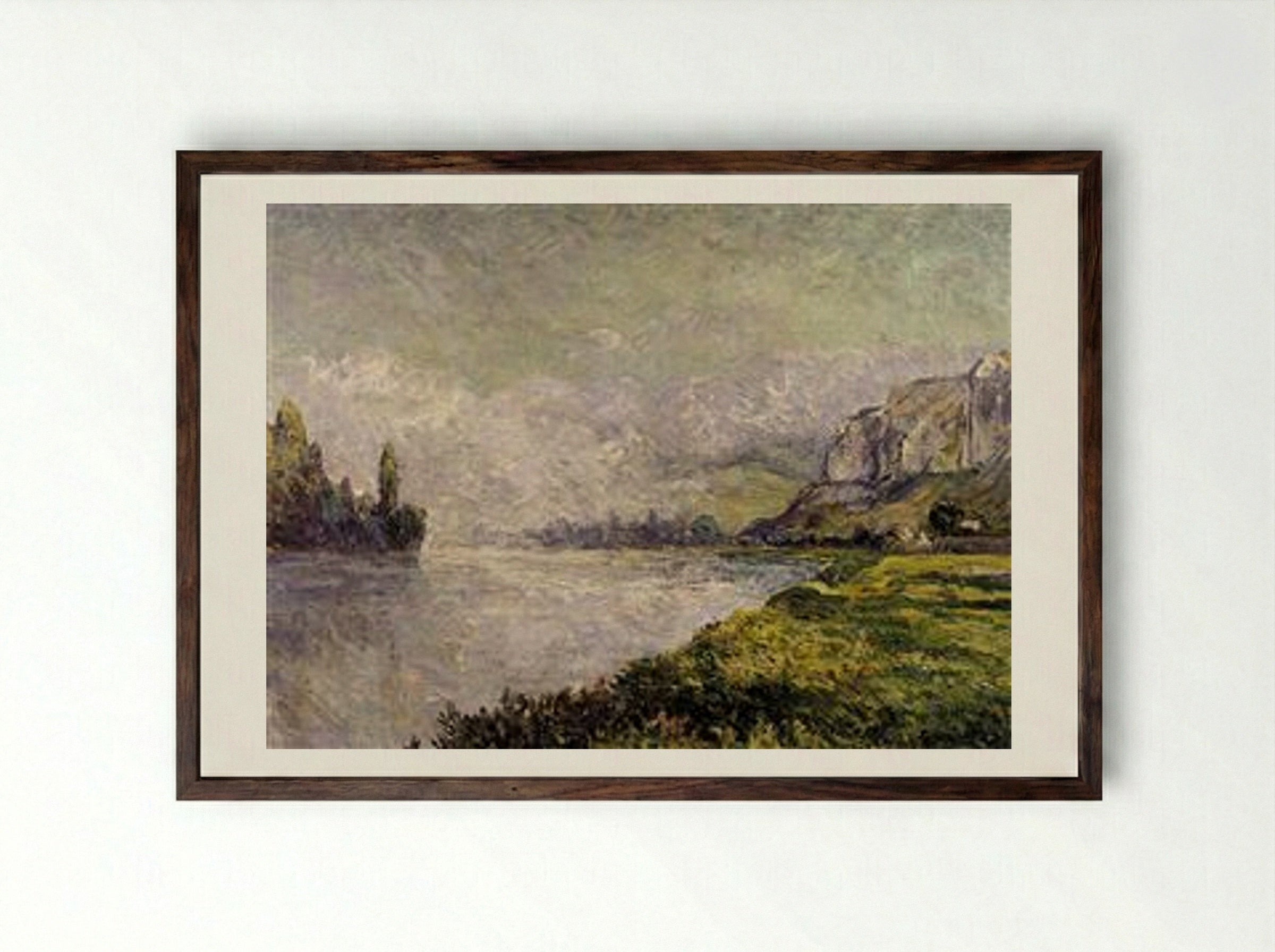 The Retreating Fog, Morning, Les Andelys - Maxime Maufra - Framed Print Dark Wood