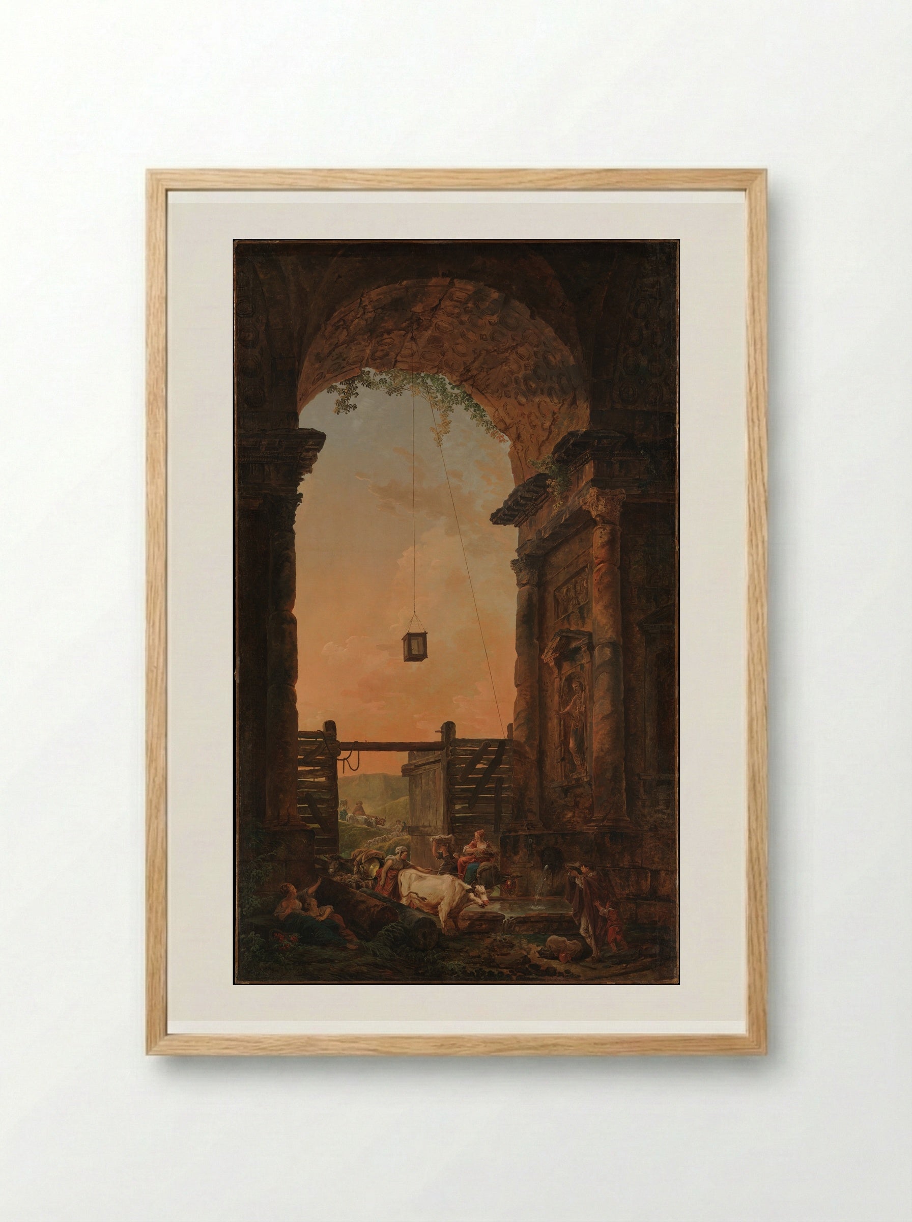 The Return of the Cattle - Hubert Robert - Framed Print Wood