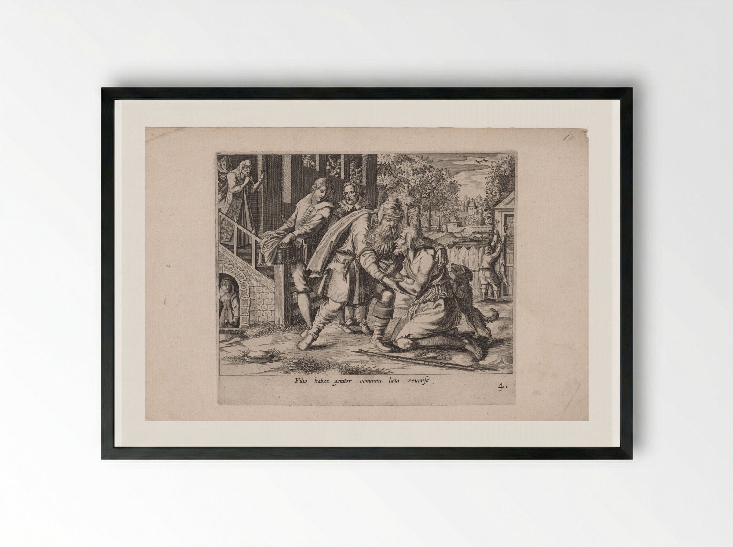 The Return of the Prodigal Son - Salomon Savery - Framed Print Black