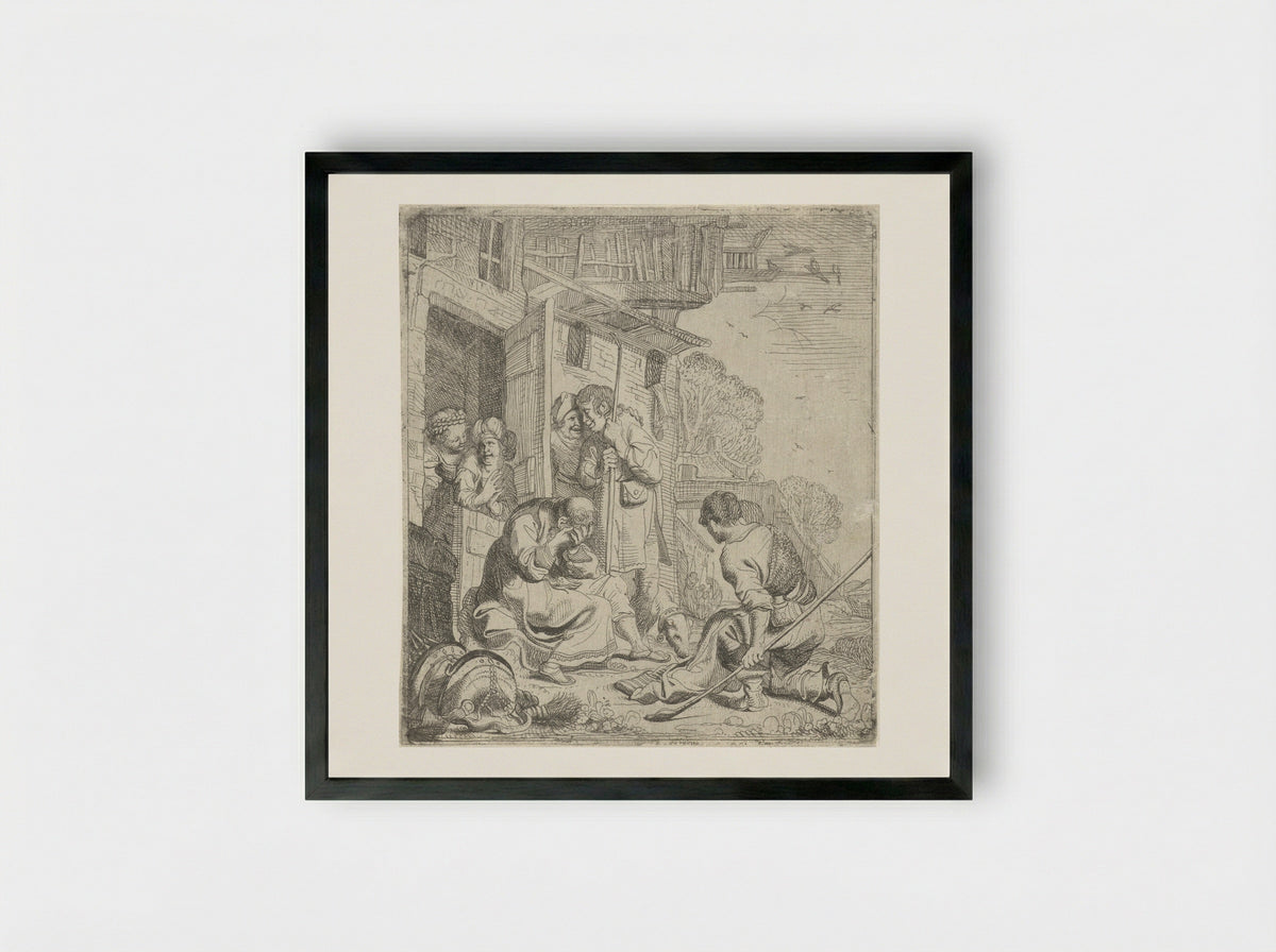 The Return of the Prodigal Son - Arnold Houbraken - Framed Print Black