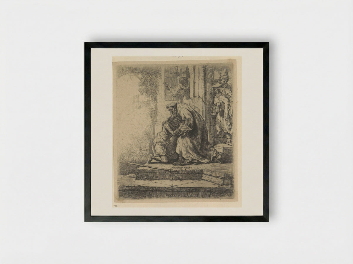 The Return of the Prodigal Son - Henry Louis Basan - Framed Print Black