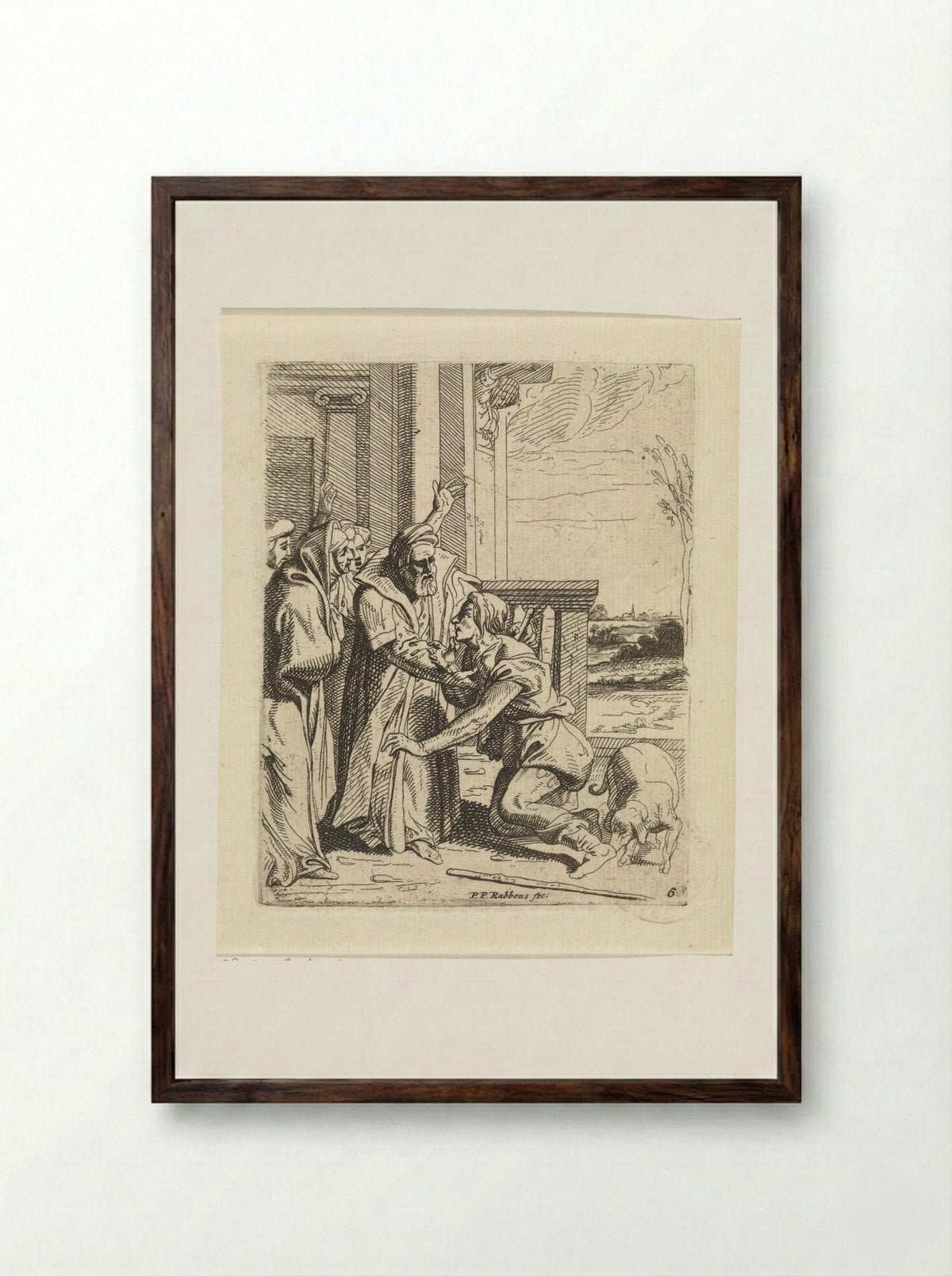 The Return of the Prodigal Son - Peter Paul Rubens - Framed Print Dark Wood