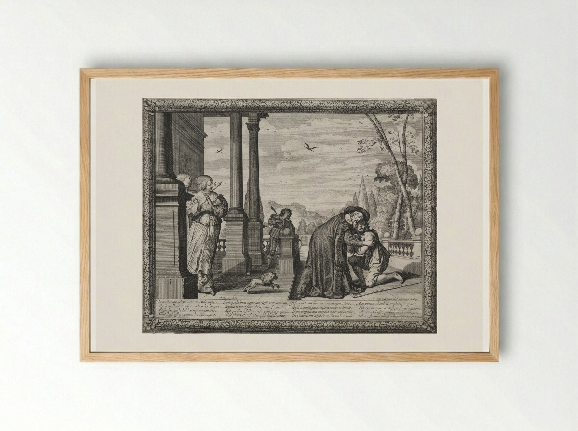 The Return of the Prodigal Son - Abraham Bosse - Framed Print Wood