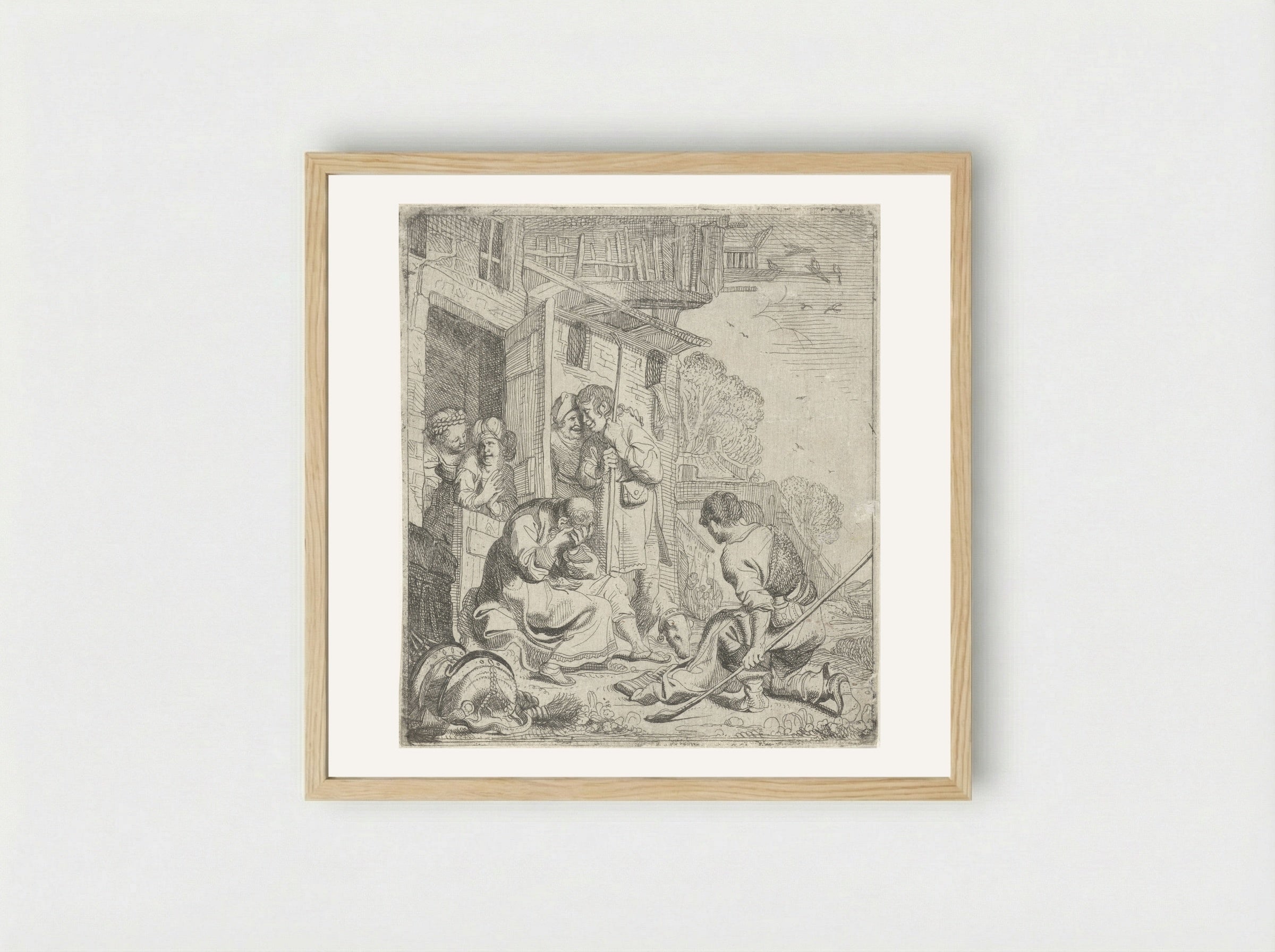 The Return of the Prodigal Son - Arnold Houbraken - Framed Print Wood