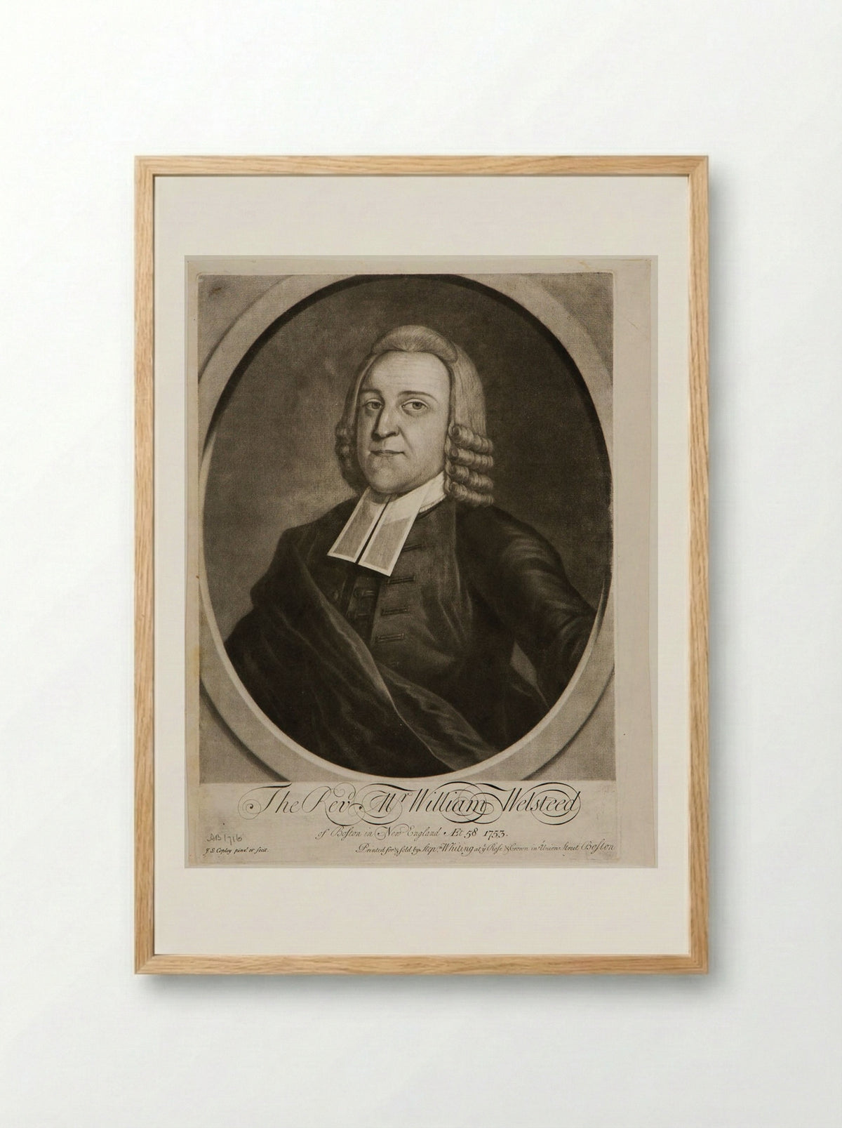 The Reverend William Welsteed - John Singleton Copley - Framed Print Wood