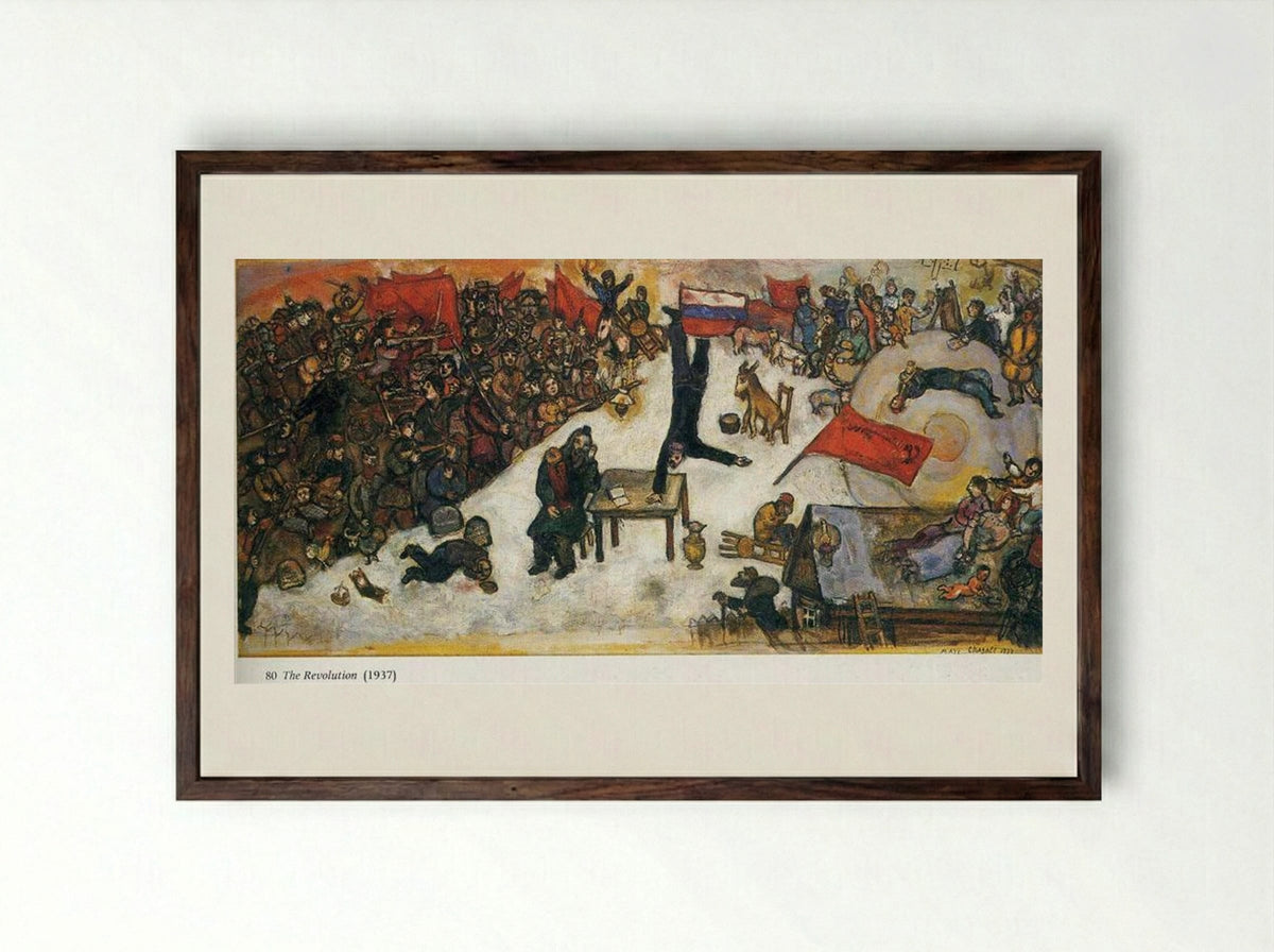 The Revolution - Marc Chagall - Framed Print Dark Wood