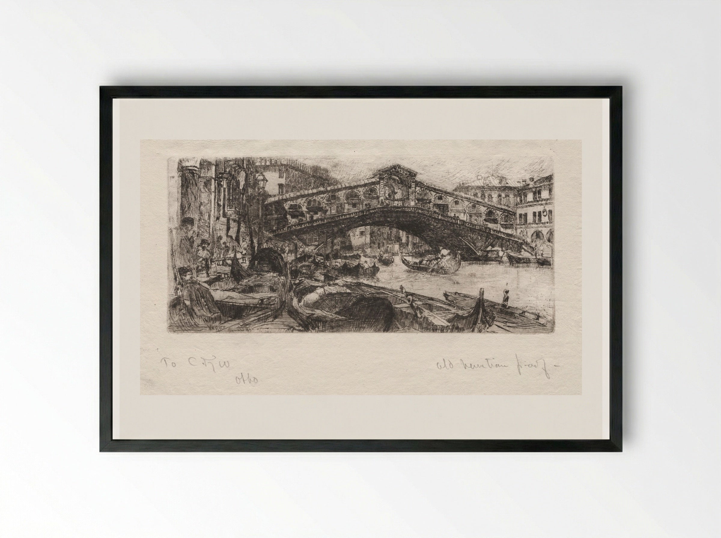 The Rialto, Venice - Otto H. Bacher - Framed Print Black