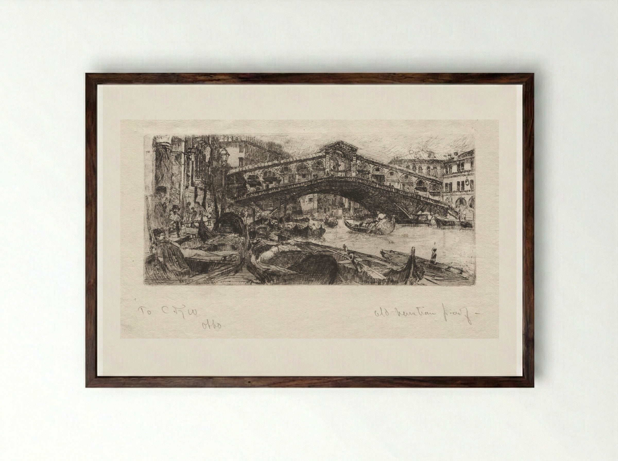 The Rialto, Venice - Otto H. Bacher - Framed Print Dark Wood