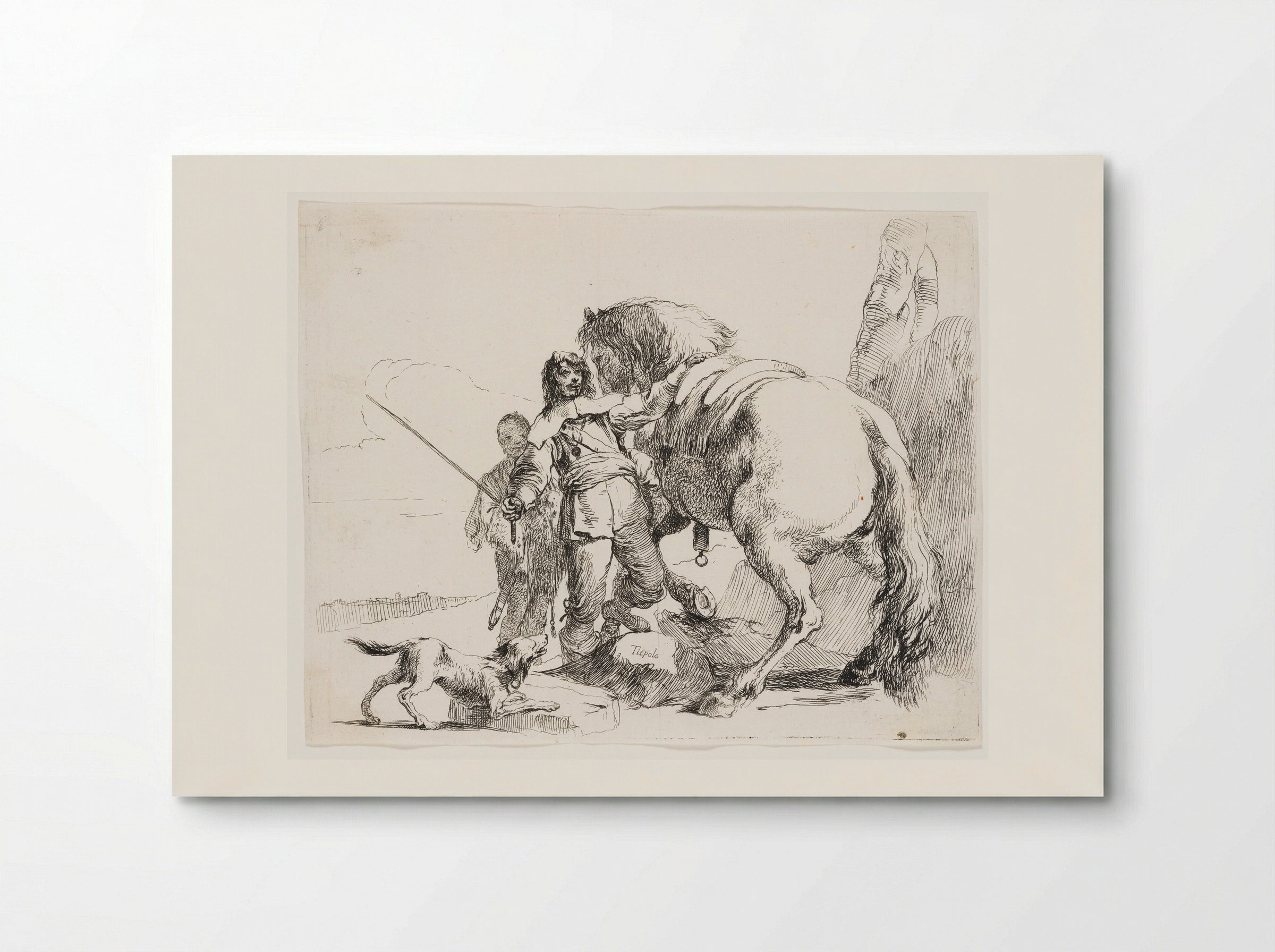 The Rider Standing by his Horse - Giovanni Battista Tiepolo - Poster