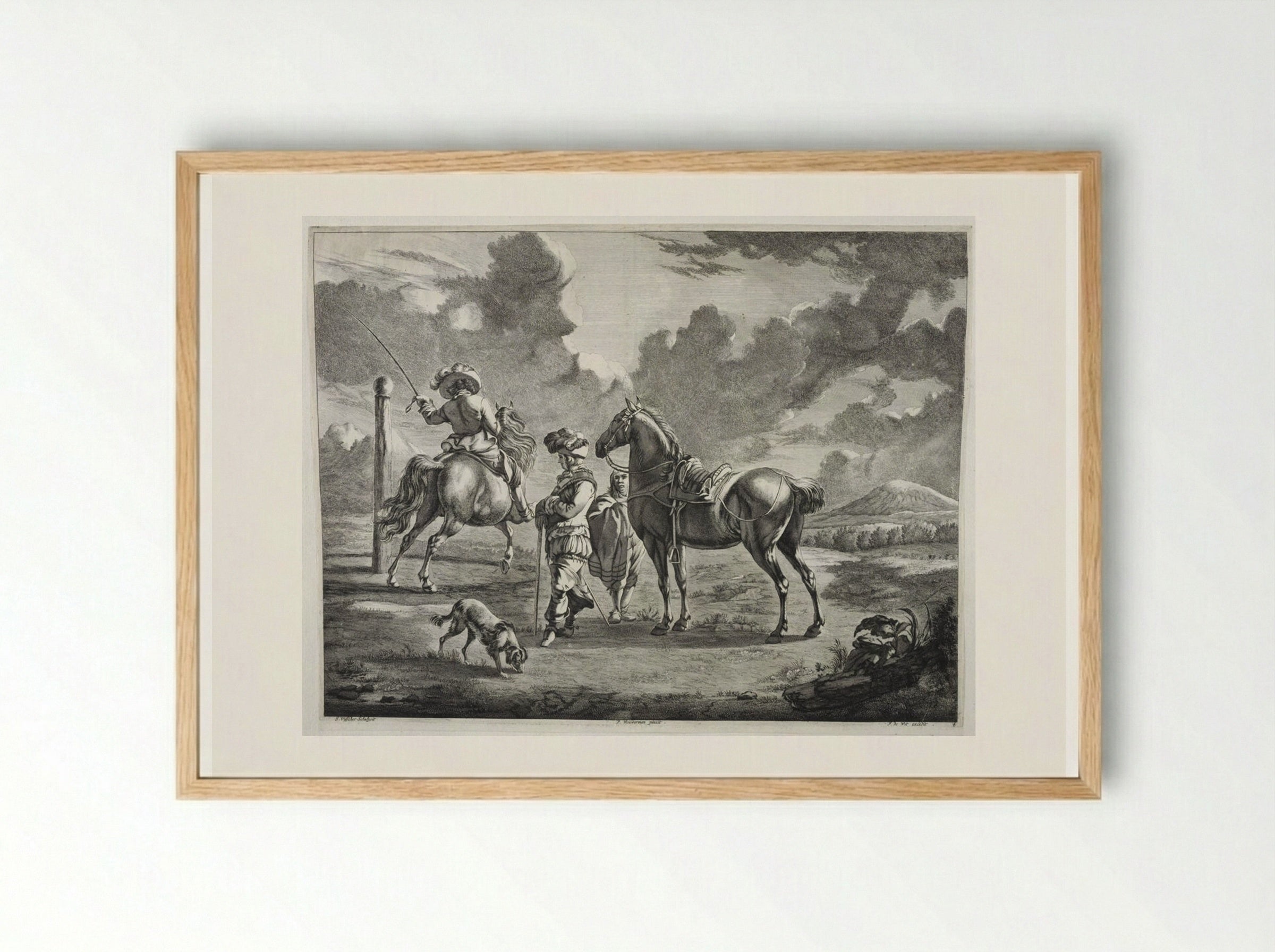The Riding School - Johannes Visscher - Framed Print Wood