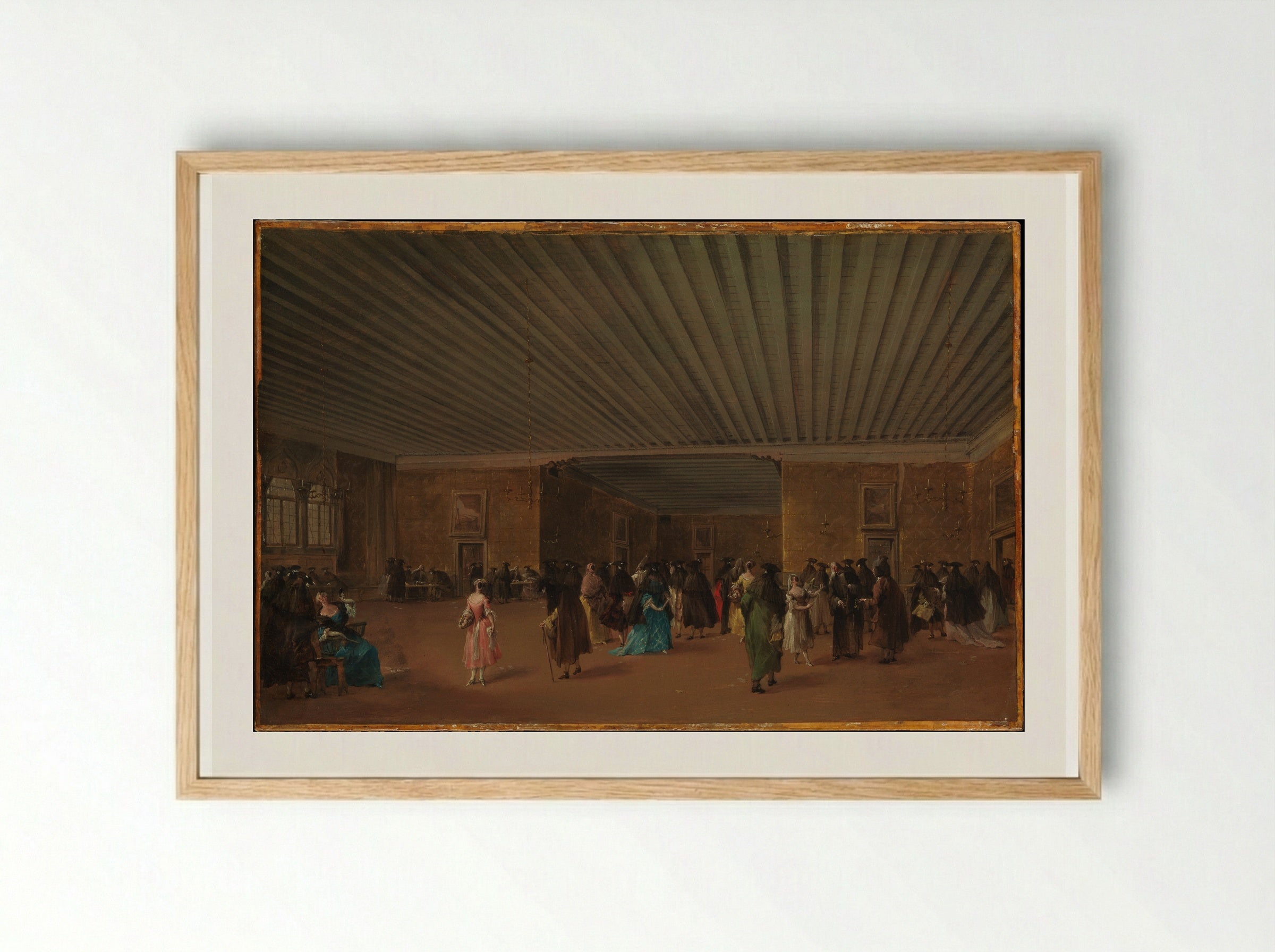 The Ridotto Pubblico at Palazzo Dandolo - Francesco Guardi - Framed Print Wood