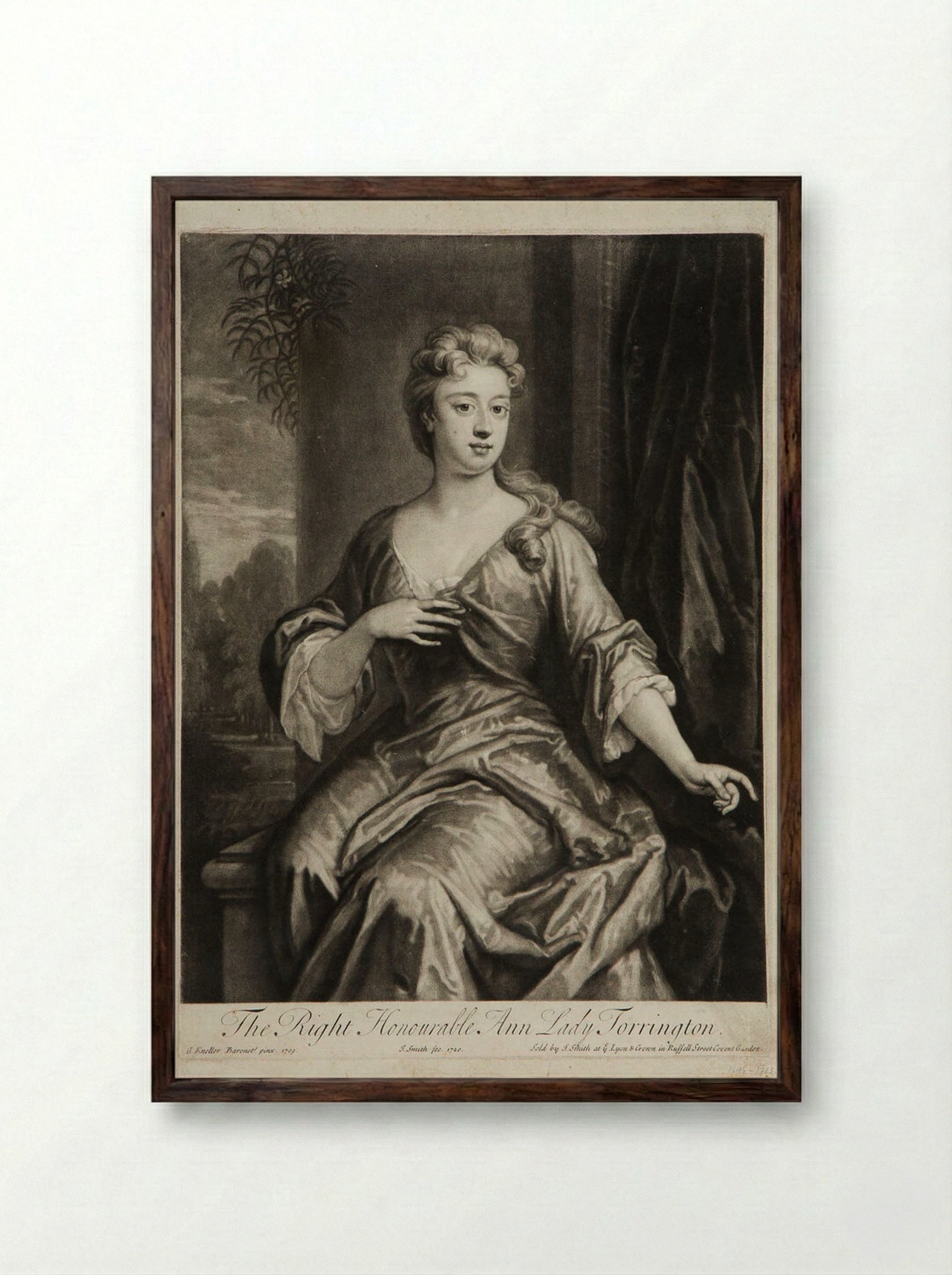 The Right Honourable Ann, Lady Torrington - John Smith - Framed Print Dark Wood