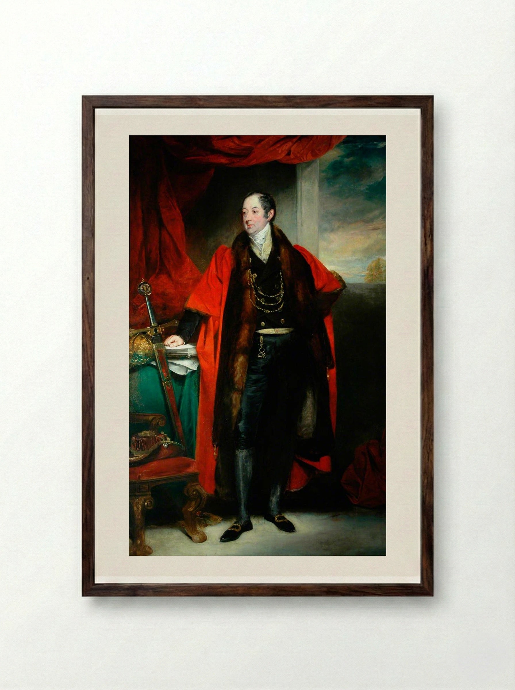 The Right Honourable Lawrence, Lord Dundas, as Lord Mayor of York - John Jackson - Framed Print Dark Wood