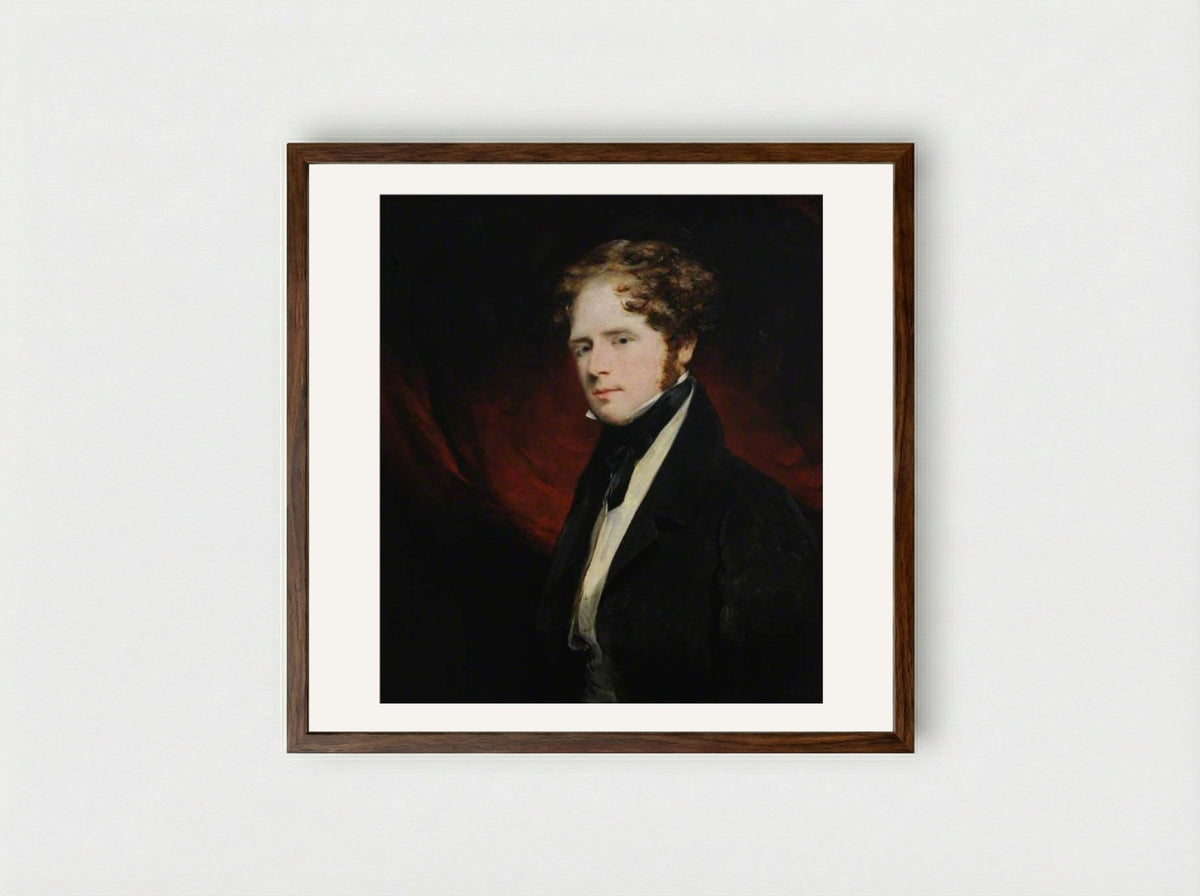 The Right Honourable William Saunders Sebright Lascelles - John Jackson - Framed Print Dark Wood