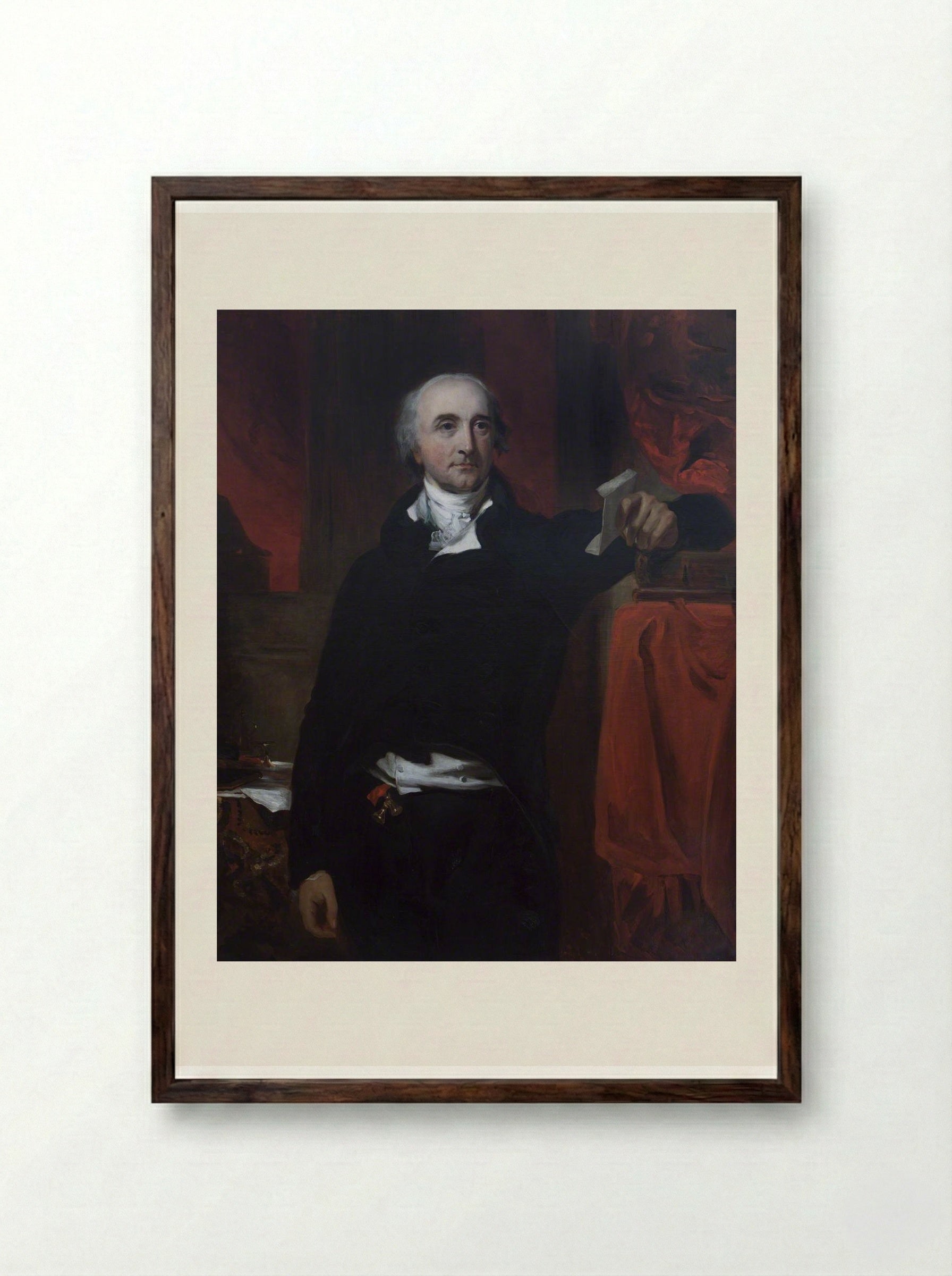 The Right Honourable William Windham III - John Jackson - Framed Print Dark Wood