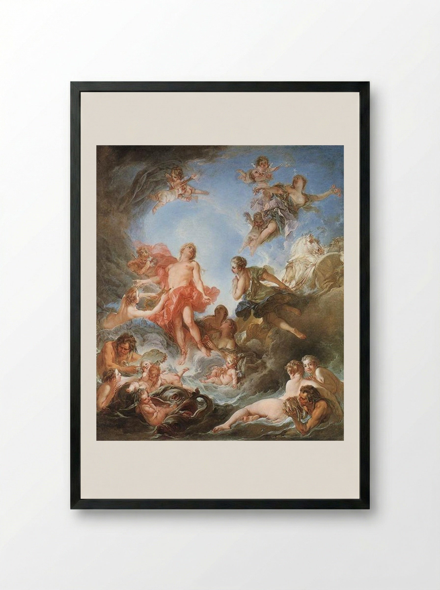The Rising of the Sun - Francois Boucher - Framed Print Black