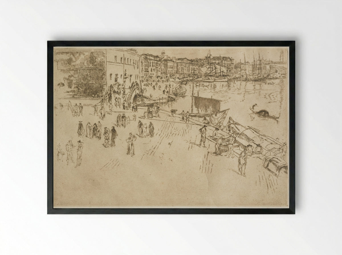 The Riva, No. 1 - James McNeill Whistler - Framed Print Black