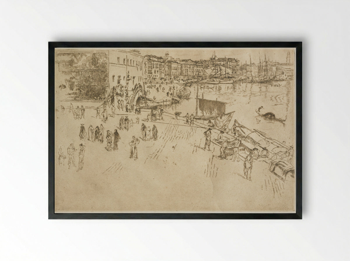 The Riva, No. 1 - James McNeill Whistler - Framed Print Black