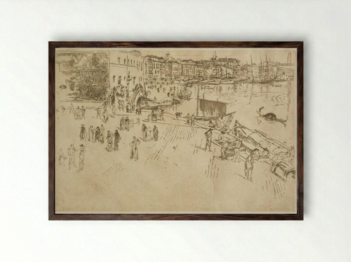 The Riva, No. 1 - James McNeill Whistler - Framed Print Dark Wood