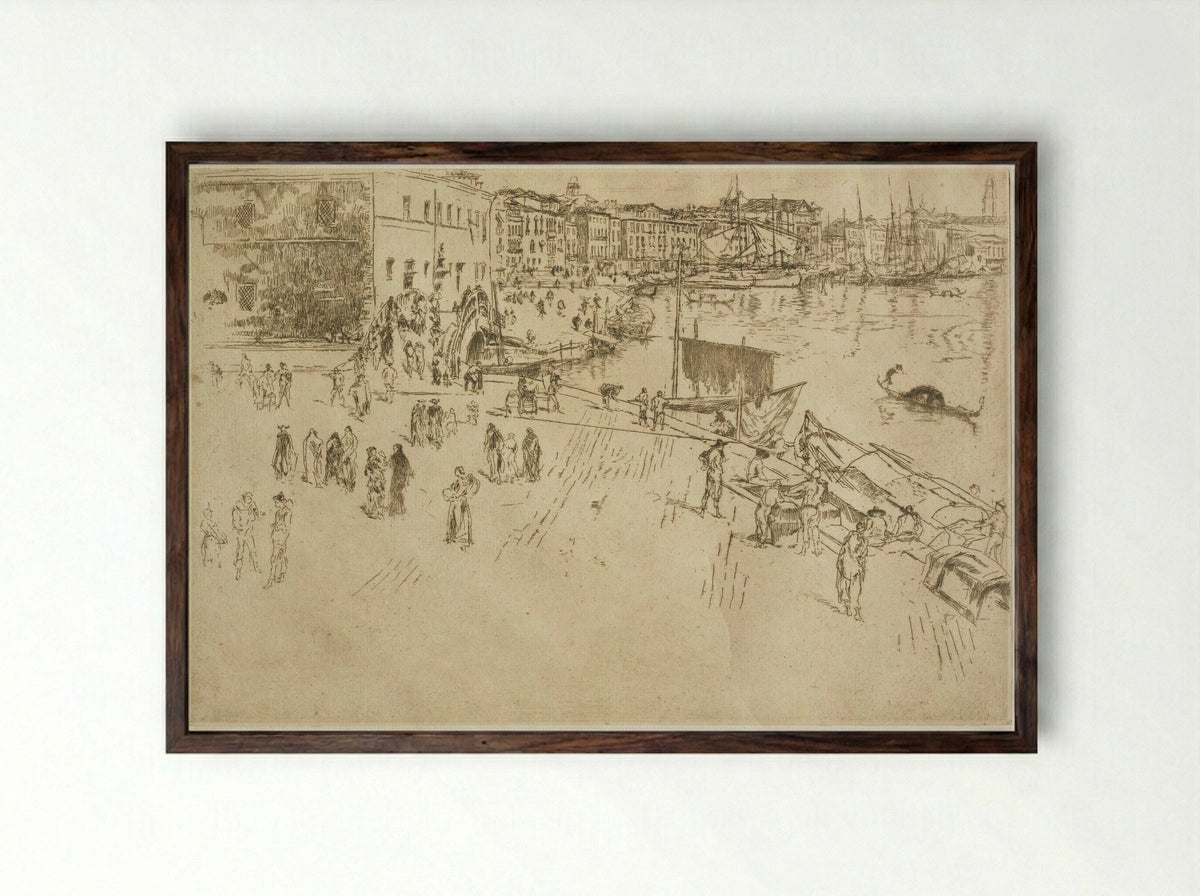 The Riva, No. 1 - James McNeill Whistler - Framed Print Dark Wood