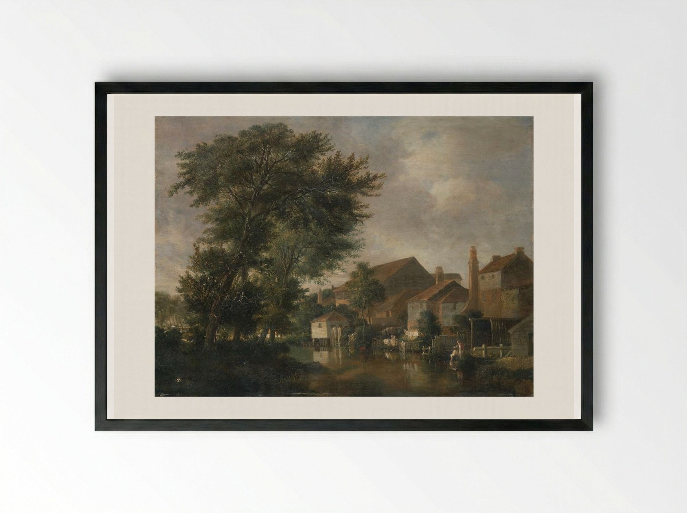 The River Wensum, Norwich - John Crome - Framed Print Black