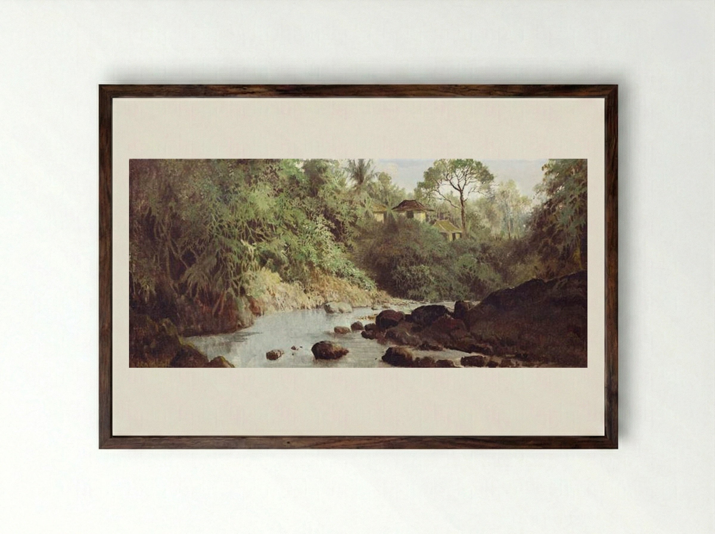 The River - Abdullah Suriosubroto - Framed Print Dark Wood
