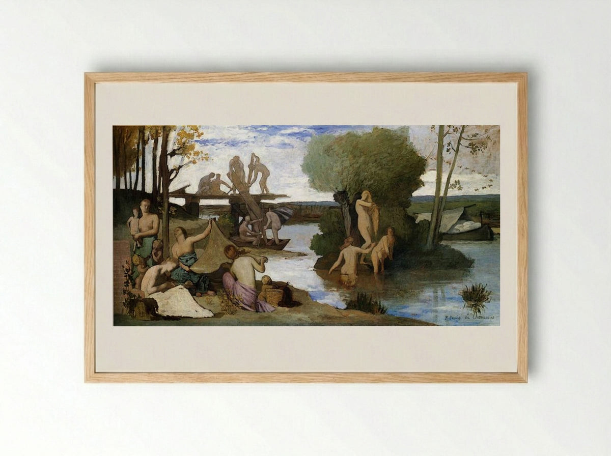 The River - Pierre Puvis de Chavannes - Framed Print Wood