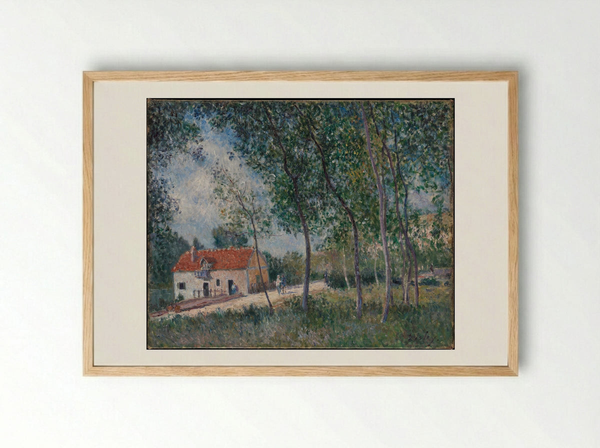 The Road from Moret to Saint-Mammès - Alfred Sisley - Framed Print Wood