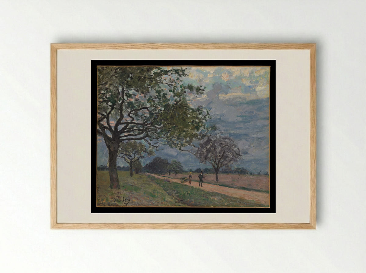 The Road from Versailles to Louveciennes - Alfred Sisley - Framed Print Wood