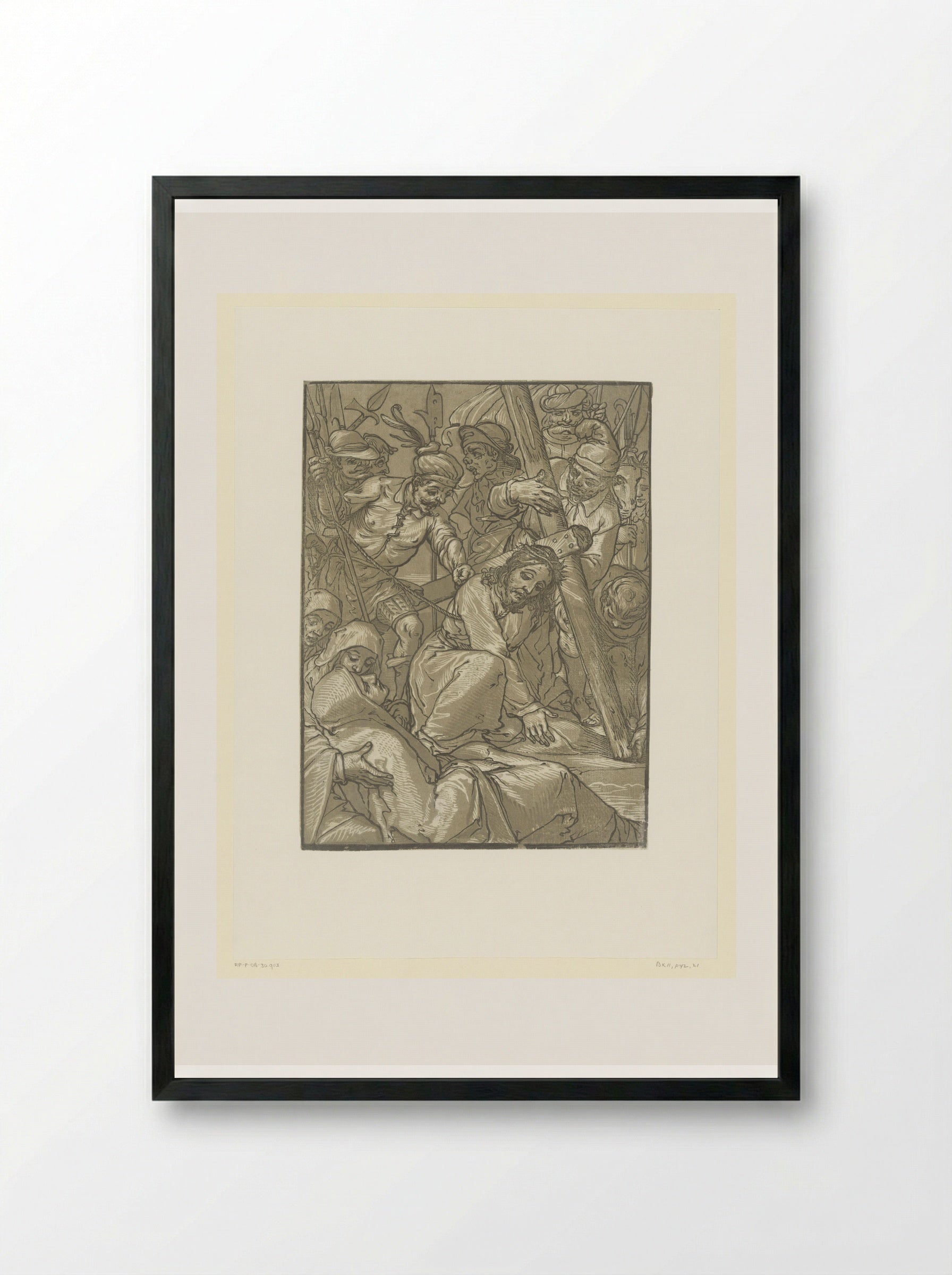 The Road to Calvary - Andrea Andreani - Framed Print Black