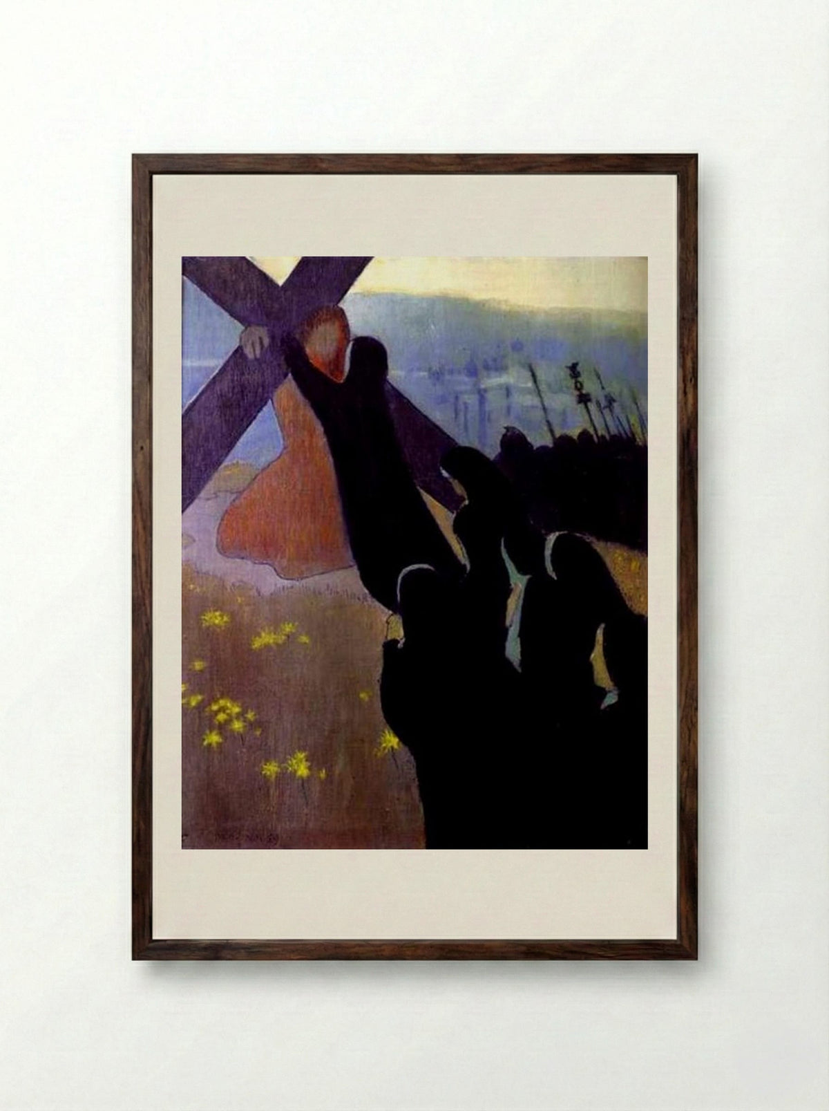 The Road to Calvary - Maurice Denis - Framed Print Dark Wood