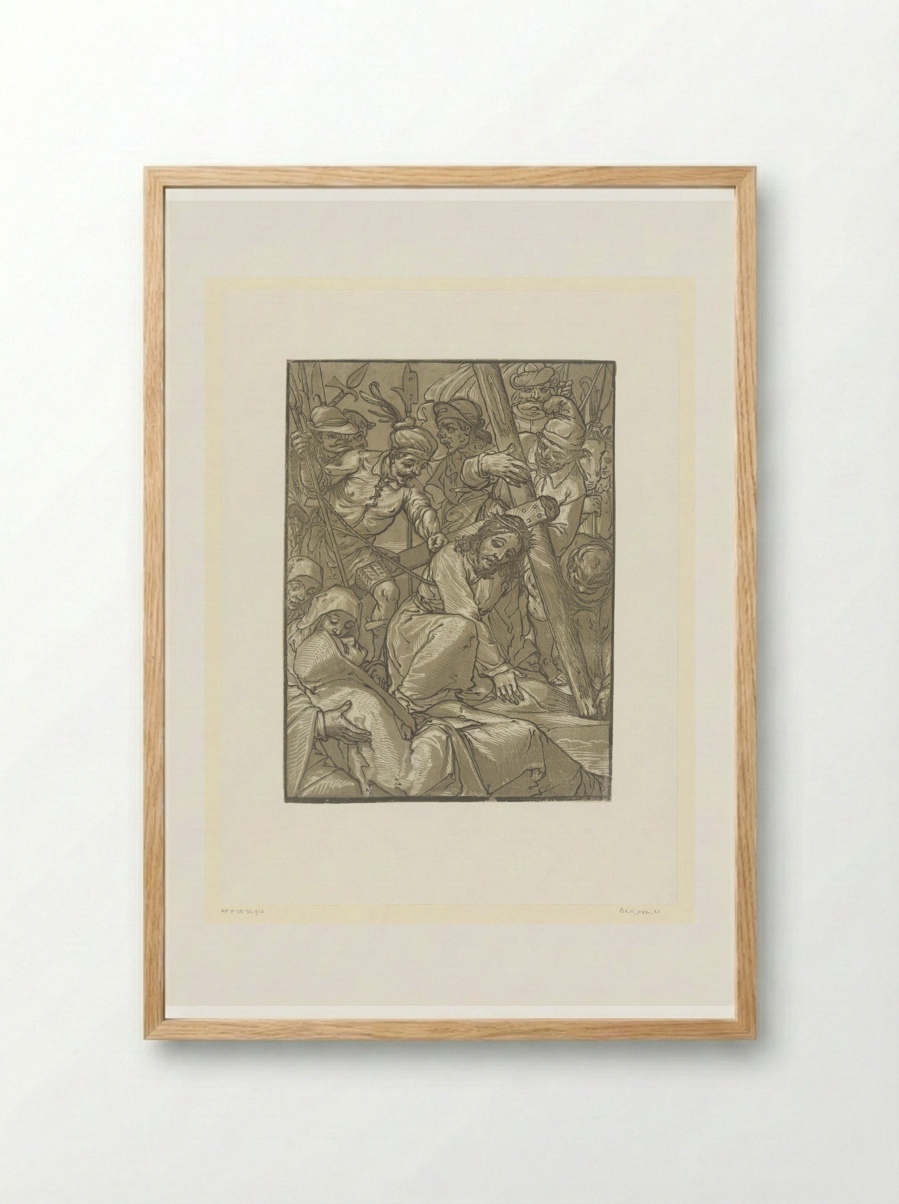 The Road to Calvary - Andrea Andreani - Framed Print Wood
