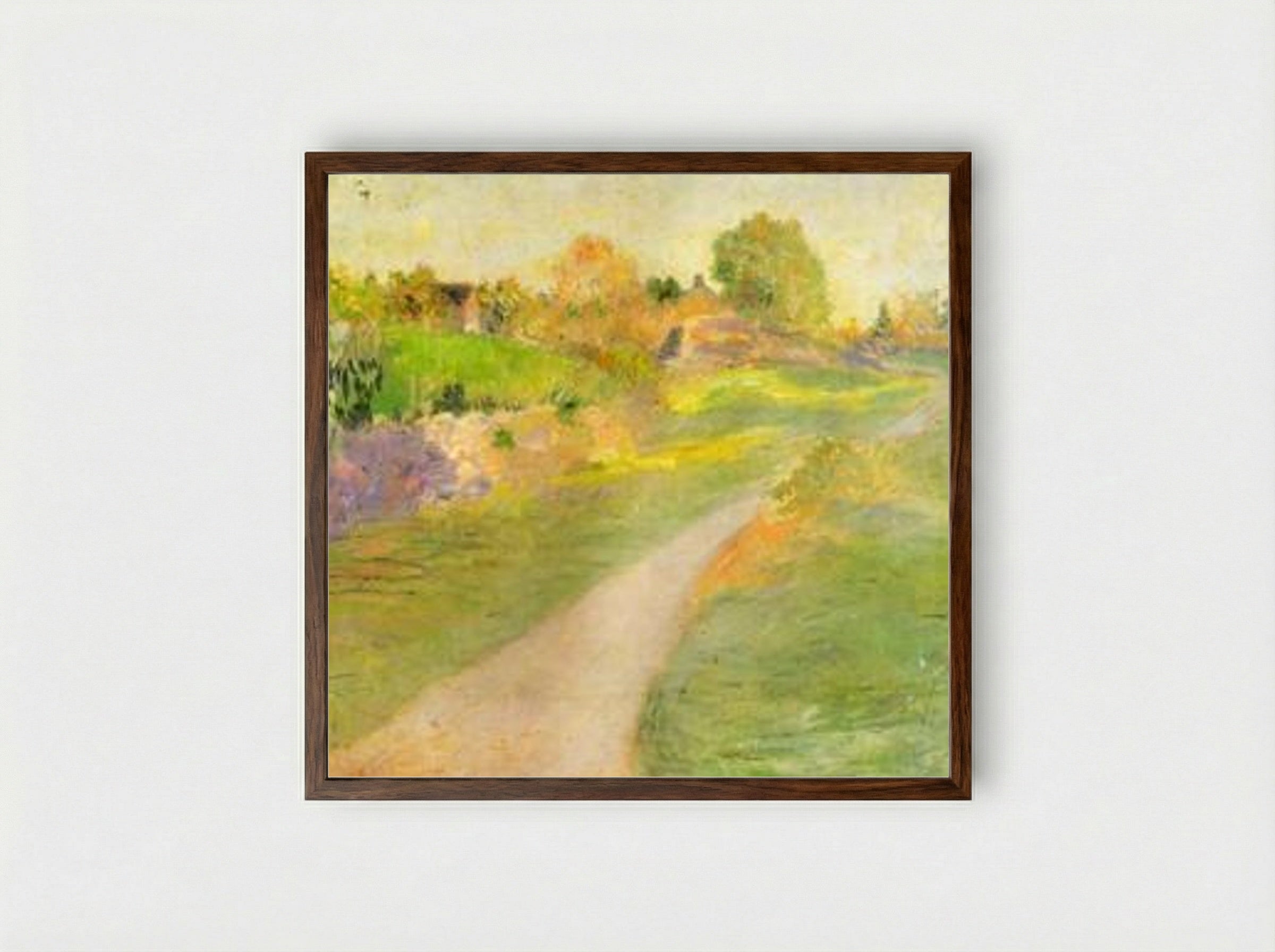 The Road to No Where - Julian Alden Weir - Framed Print Dark Wood
