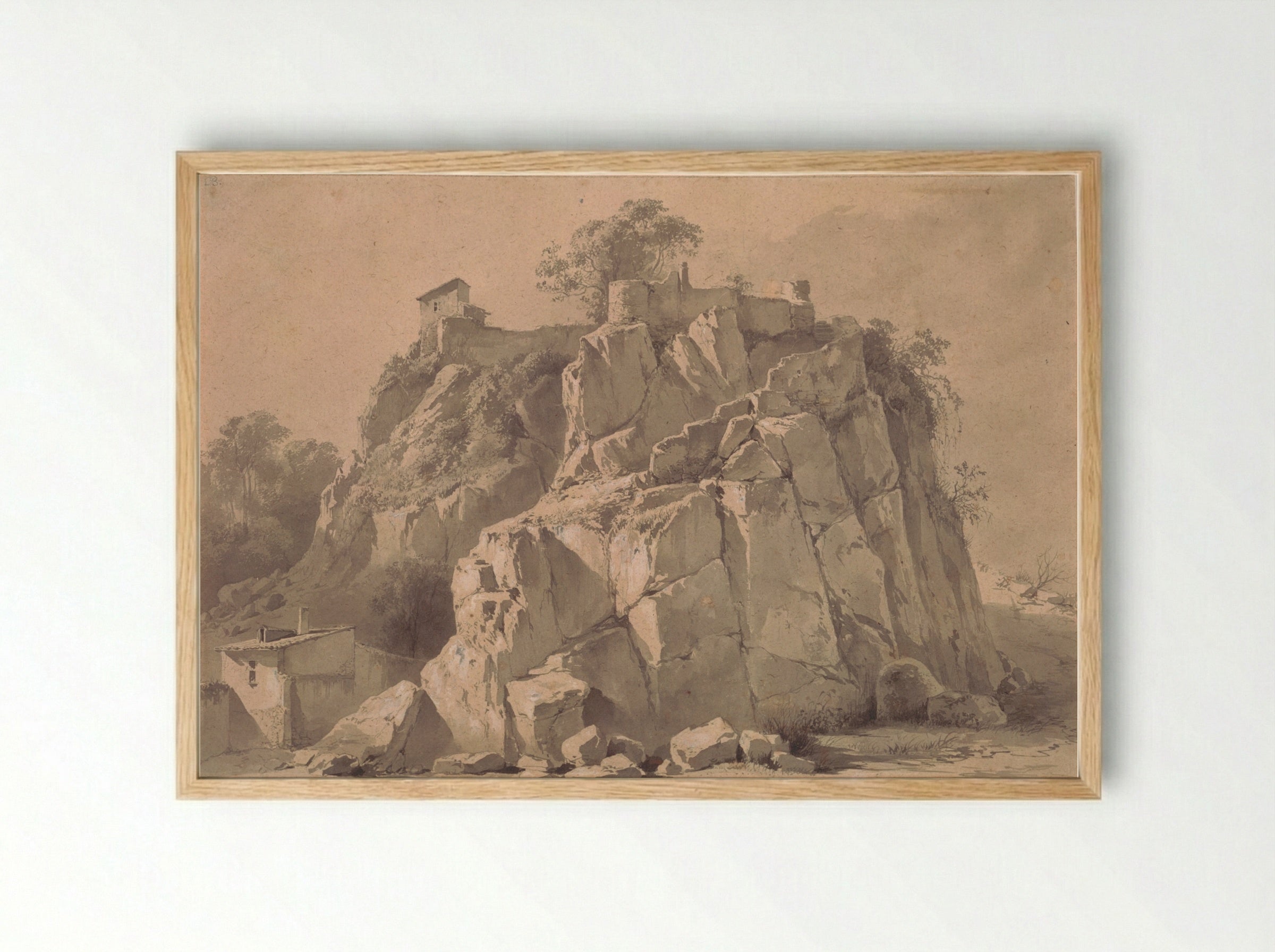 The Rock of Beauregard, Lyon - Jean Jacques de Boissieu - Framed Print Wood