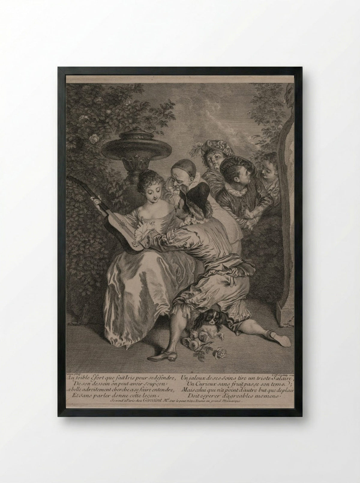 The Romancer - Charles-Nicolas Cochin - Framed Print Black