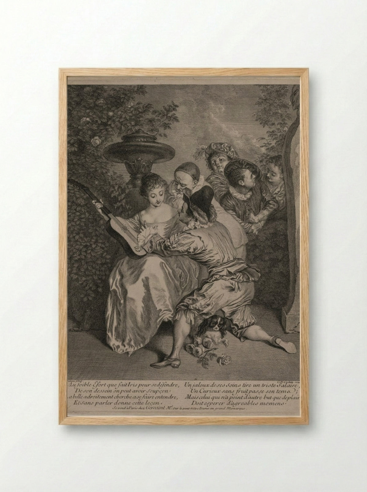 The Romancer - Charles-Nicolas Cochin - Framed Print Wood