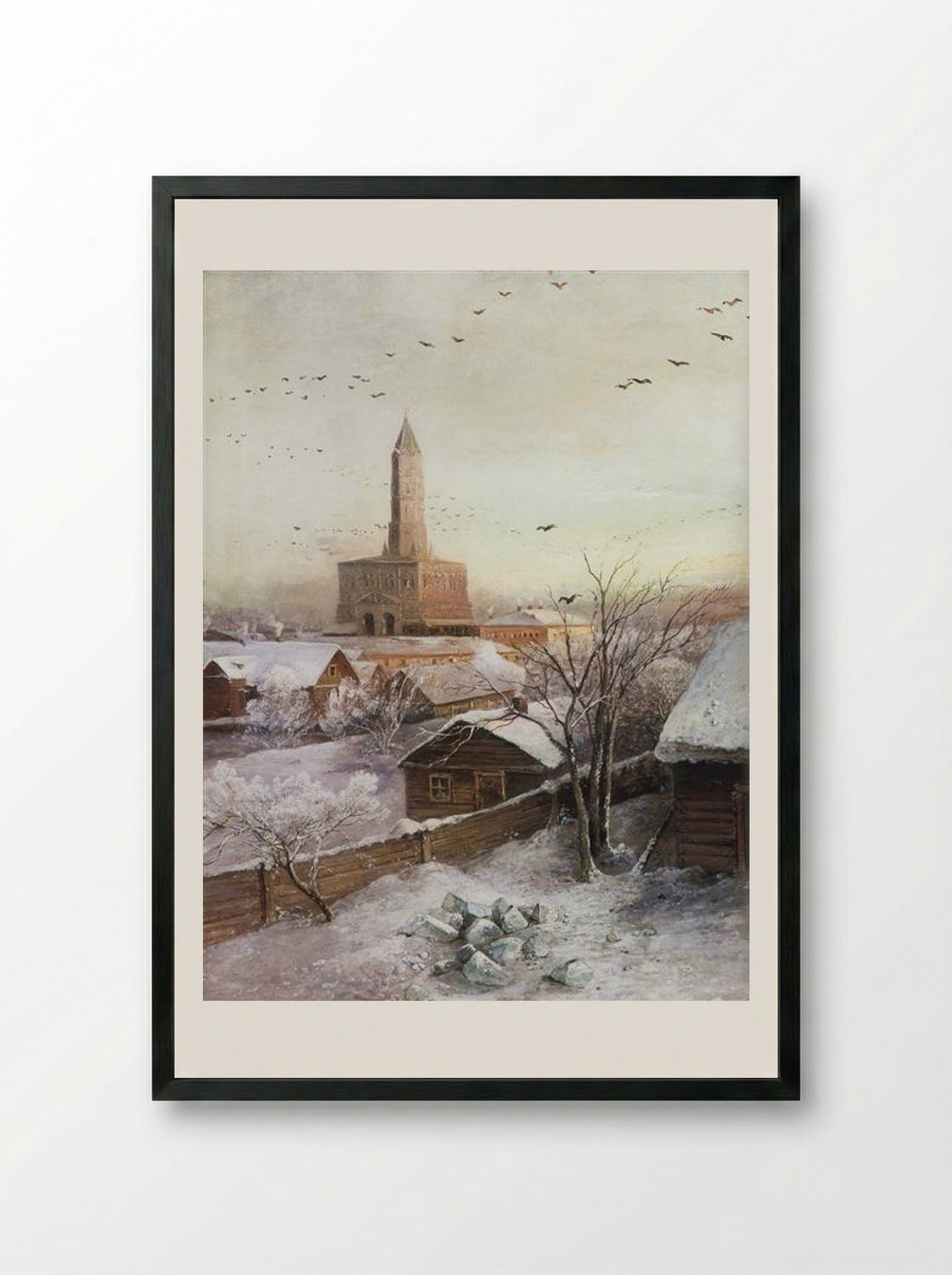 The Rooks Have Come Back - Aleksey Savrasov - Framed Print Black