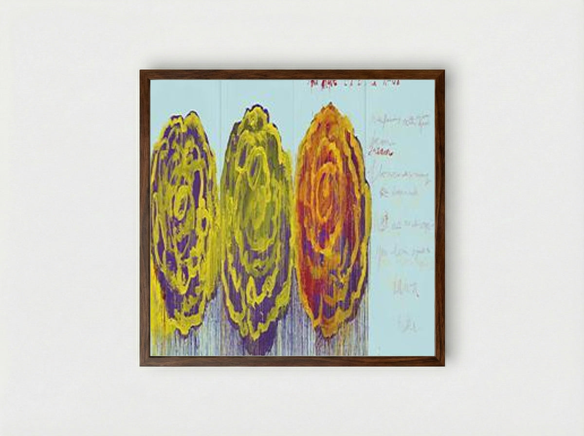 The Rose (III) - Cy Twombly - Framed Print Dark Wood