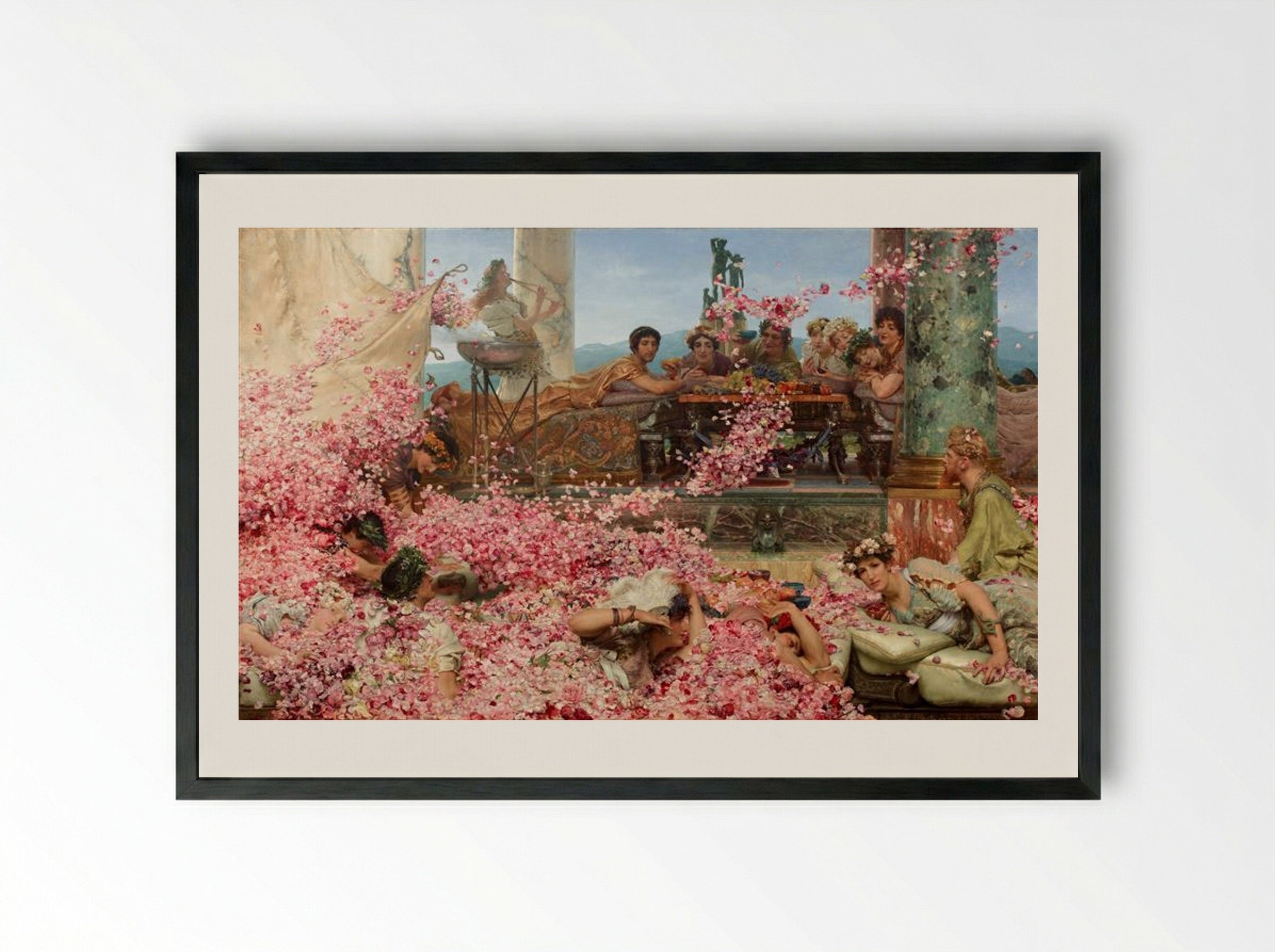 The Roses of Heliogabalus - Sir Lawrence Alma-Tadema - Framed Print Black