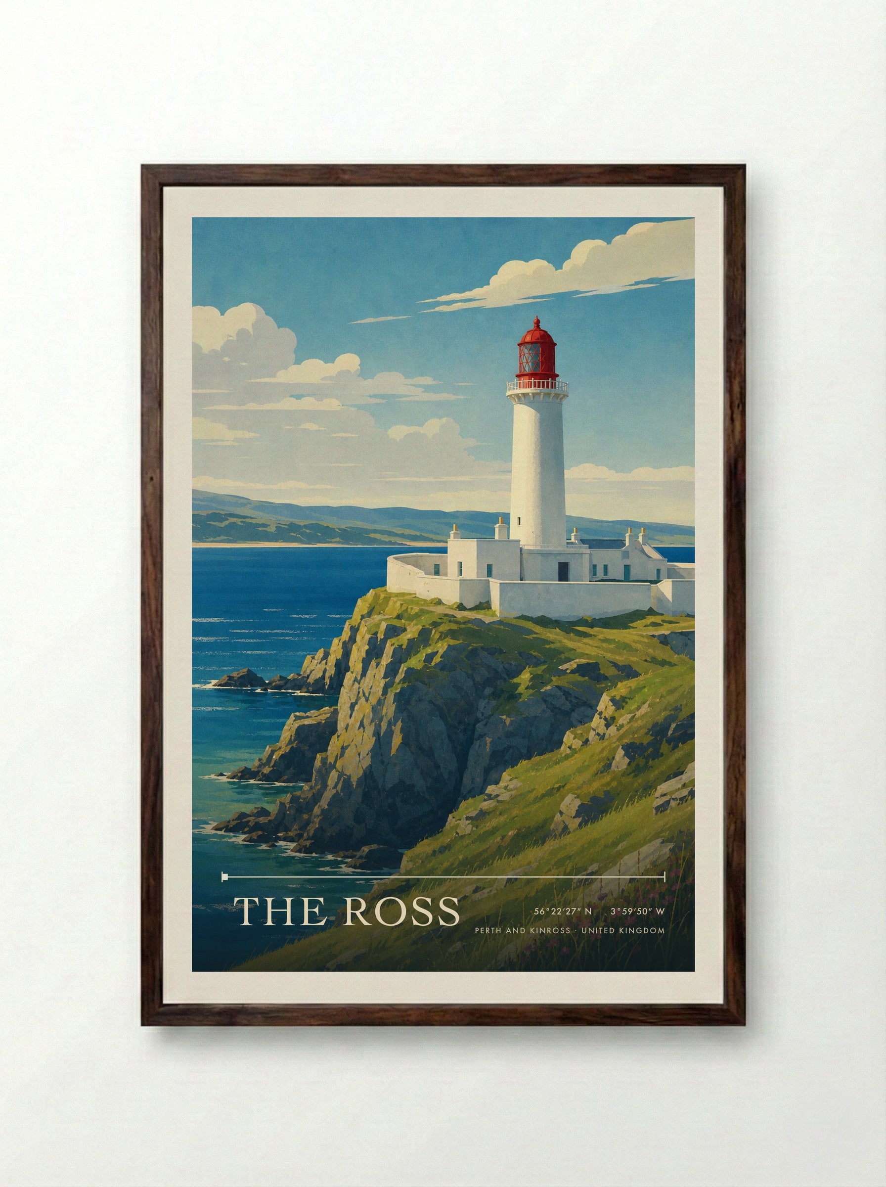 The Ross Perth and Kinross United Kingdom Travel Poster - Framed Print Dark Wood