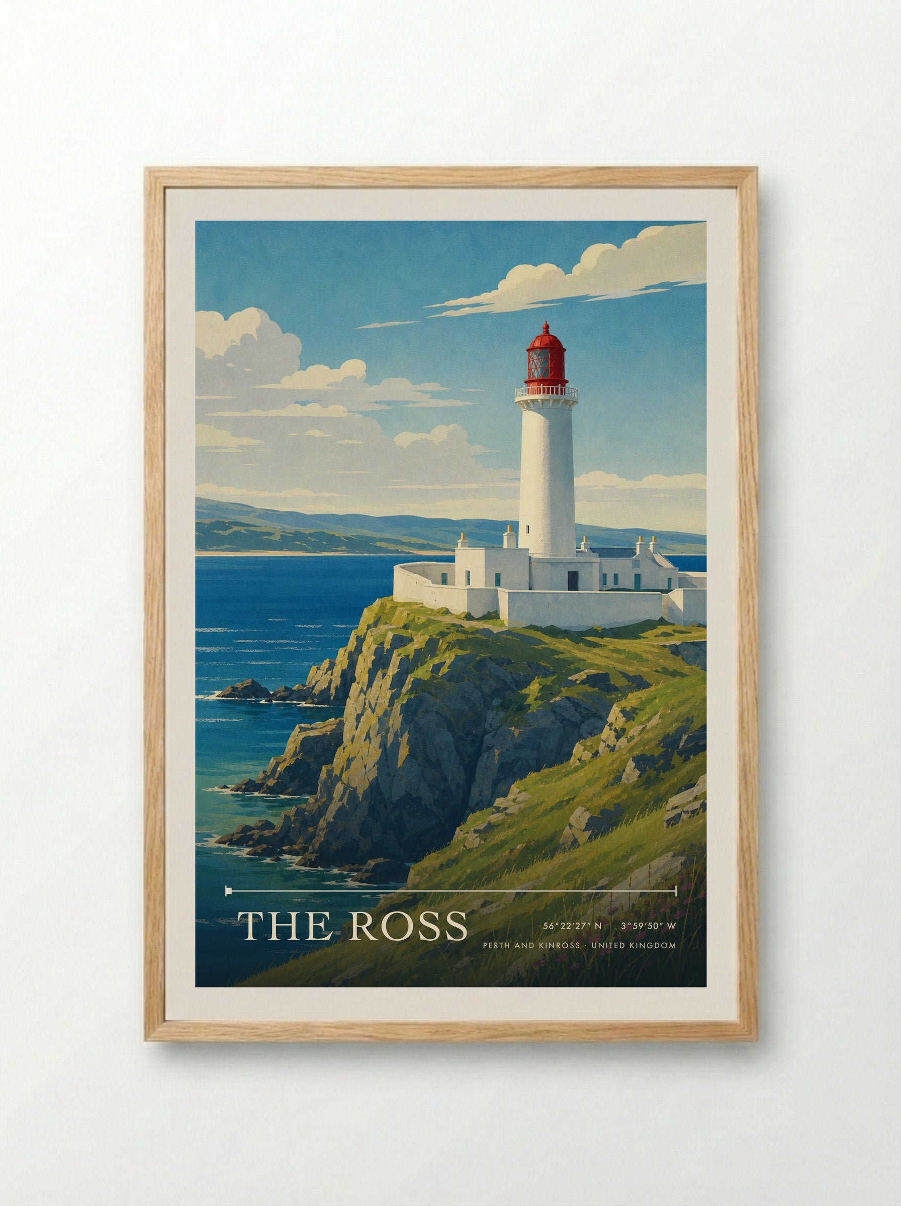 The Ross Perth and Kinross United Kingdom Travel Poster - Framed Print Wood