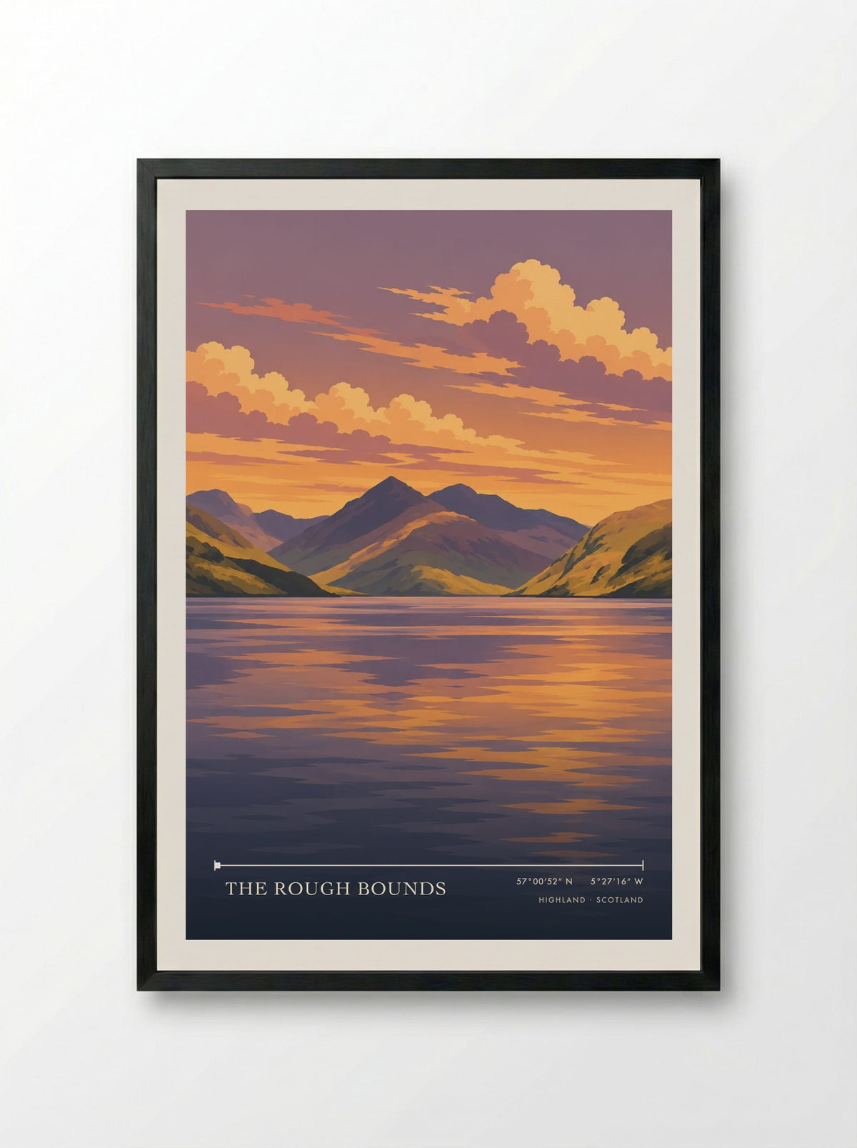 The Rough Bounds, Highland | Travel Poster - Framed Print Black