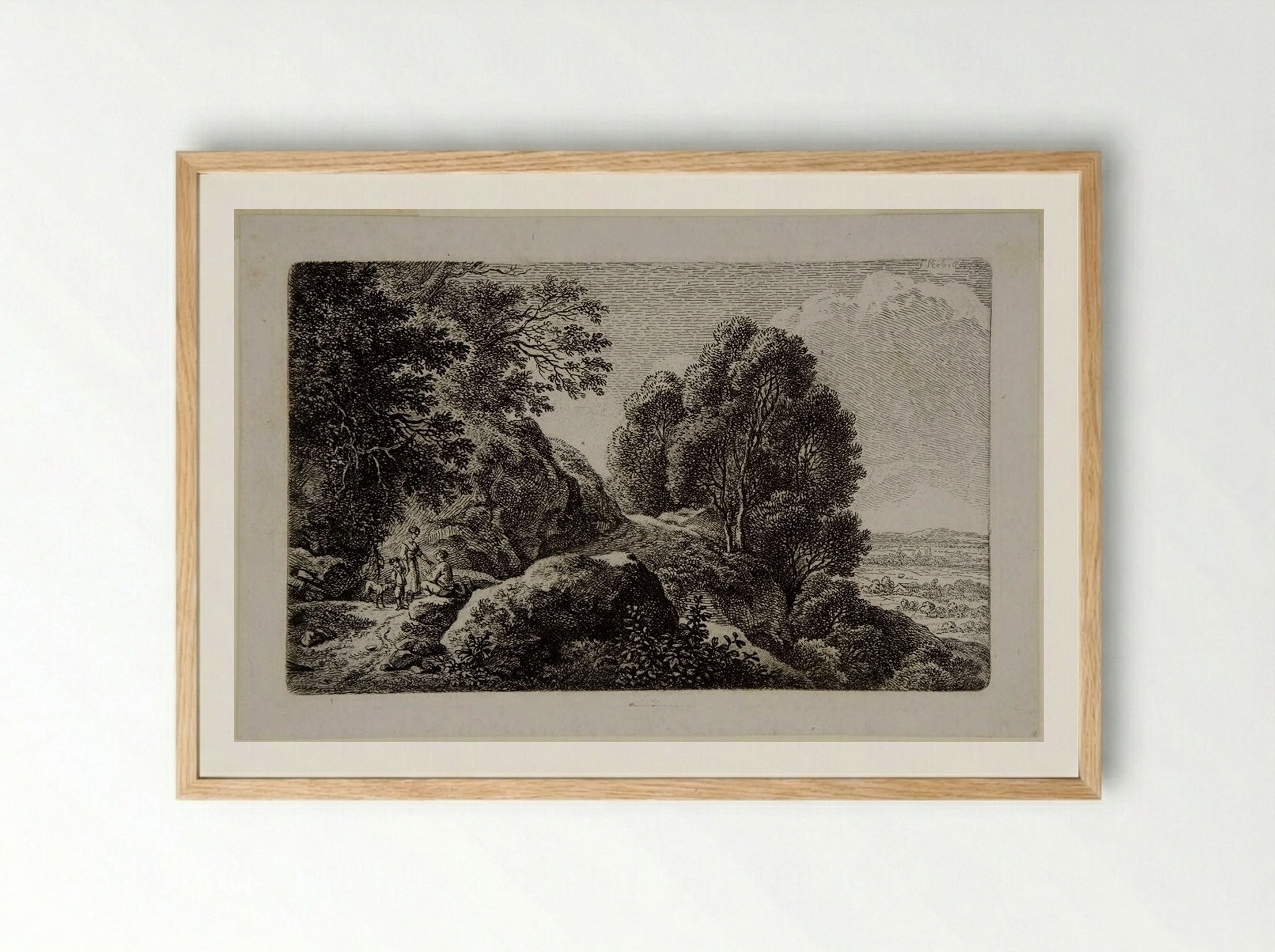The Route near a Precipice - Ferdinand Kobell - Framed Print Wood