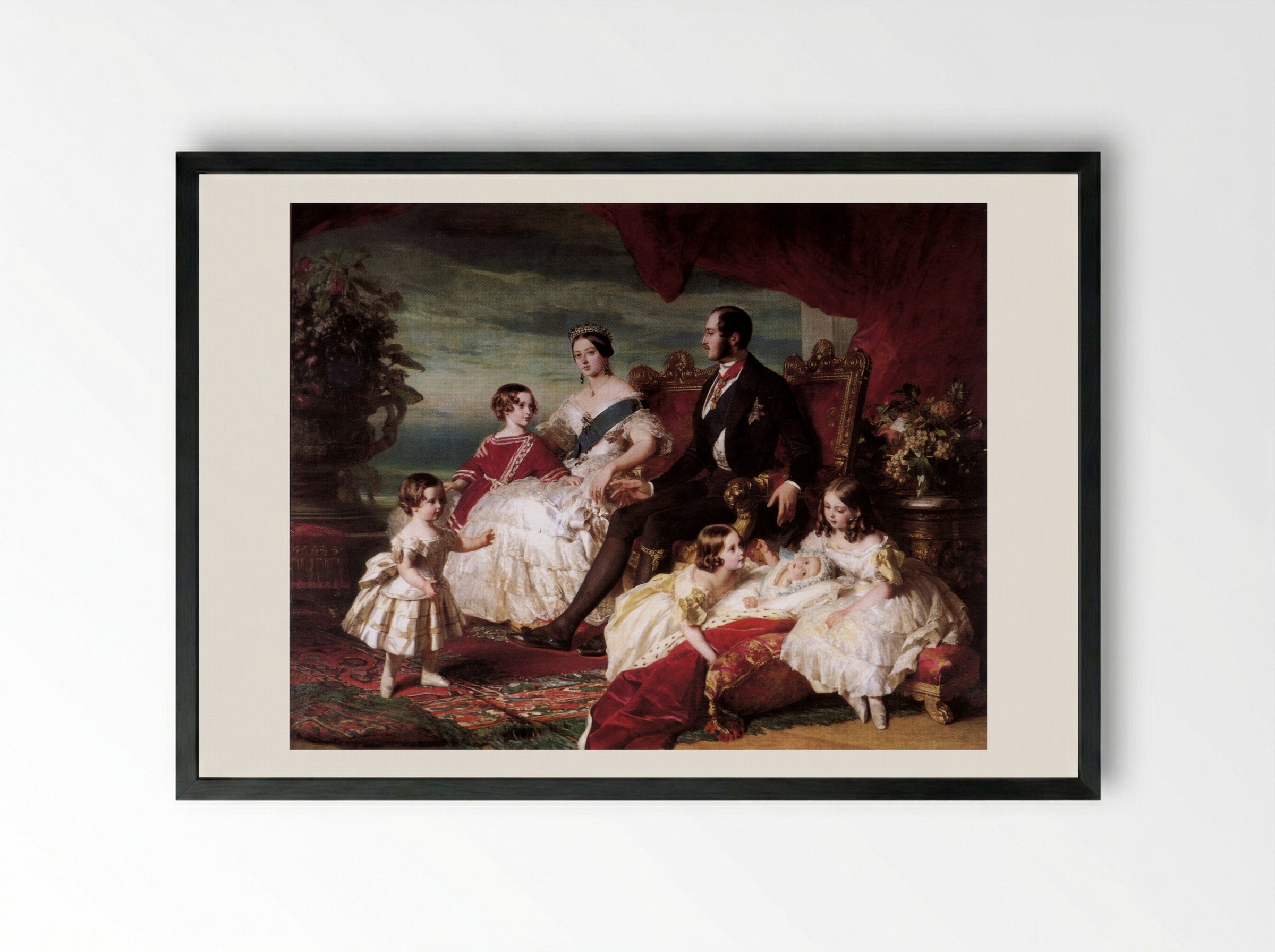 The Royal Family in 1846 - Franz Xaver Winterhalter - Framed Print Black