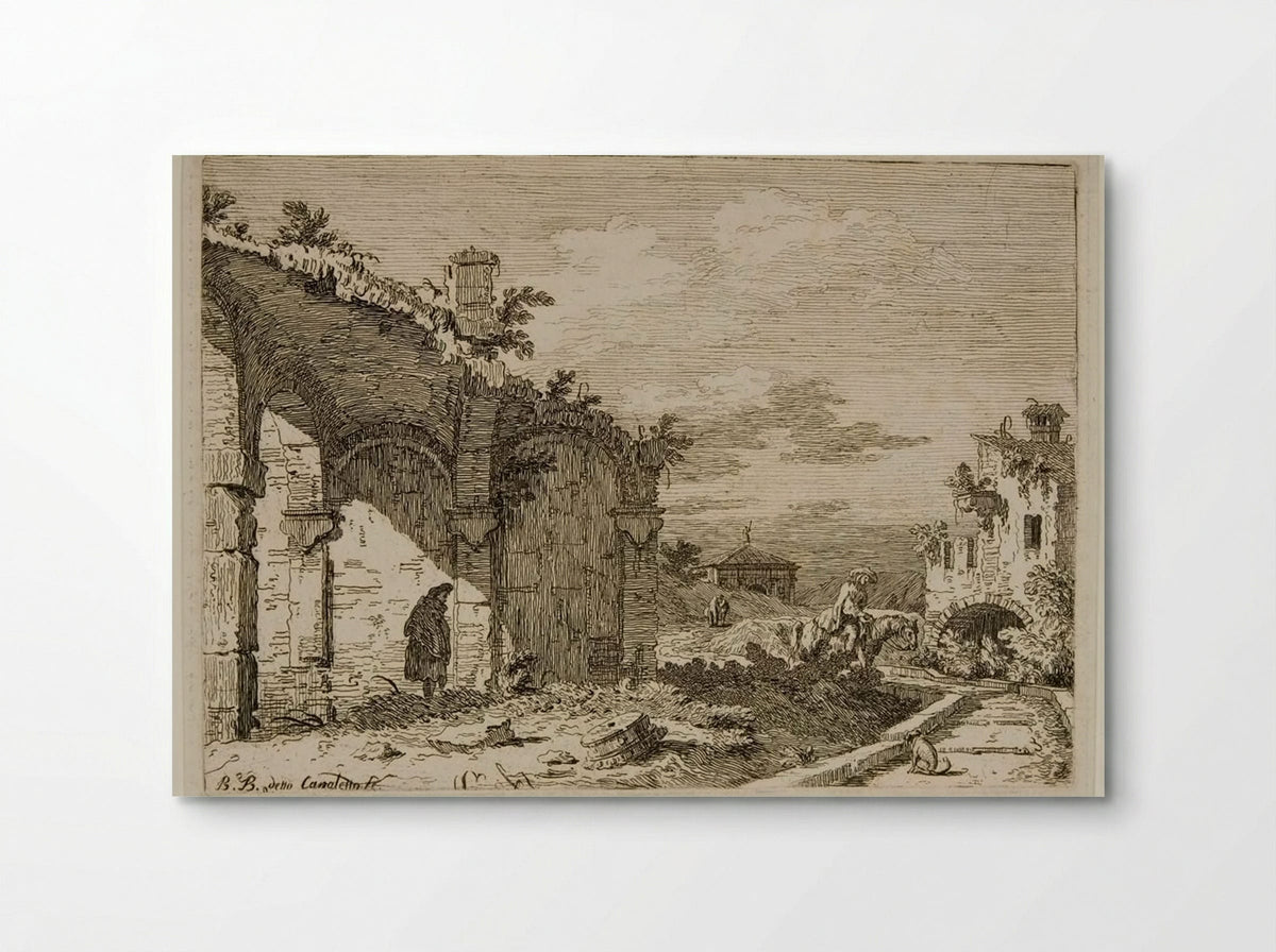 The Ruins of an Aqueduct - Bernardo Bellotto - Poster