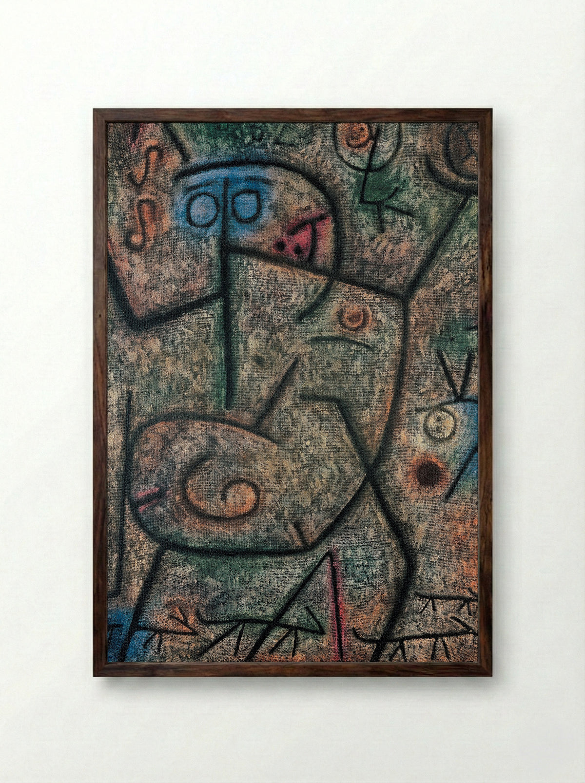 The Rumours - Paul Klee - Framed Print Dark Wood