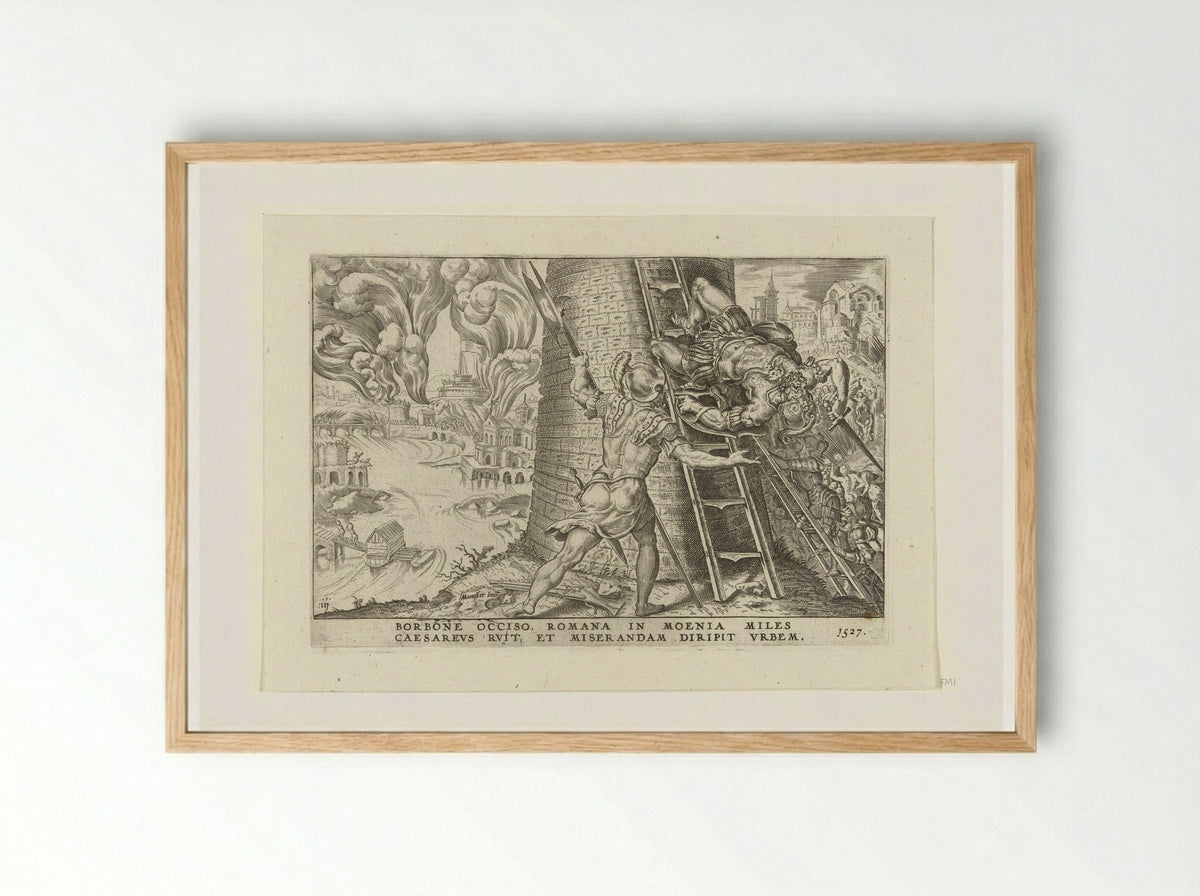 The Sack of Rome, 1527 - Dirck Volckertsz. Coornhert - Framed Print Wood