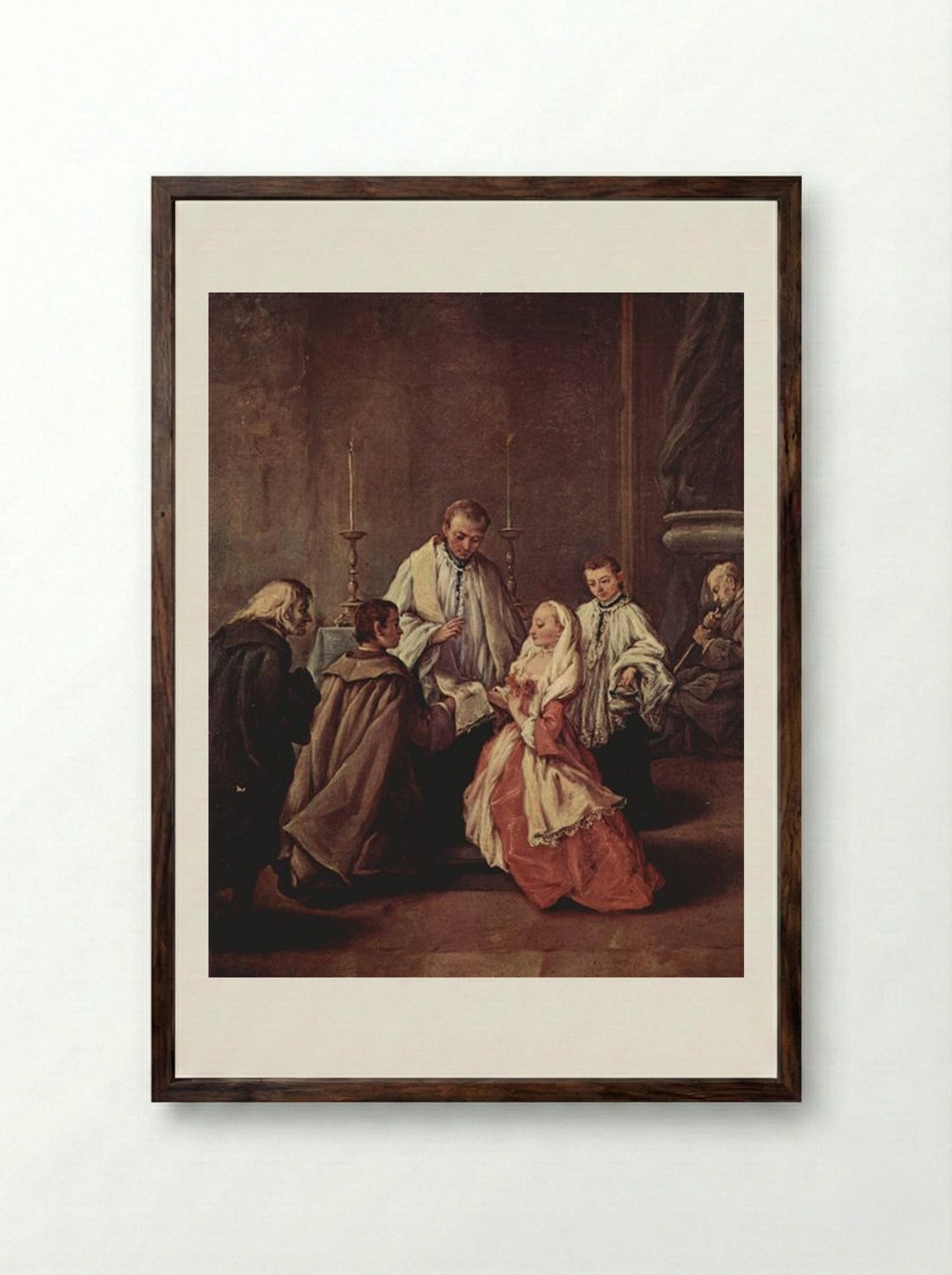 The Sacrament of Marriage - Pietro Longhi - Framed Print Dark Wood